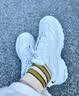 斯凯奇（Skechers）女鞋小白熊女士休闲鞋子厚底增高百搭运动软底老爹鞋女99999863 白色/海军蓝色/WNV 38 实拍图