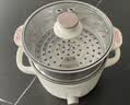 美的（Midea）电煮锅 泡面火锅宿舍小电锅 电蒸锅 多功能家用电热锅 2.6L蒸煮一体 小型2-3人用 配带蒸笼XZE2076 实拍图