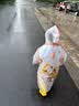 牧萌儿童雨衣男童女童防水全身雨披幼儿园小学生雨具 橙色挖掘机 M 实拍图