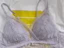 蕉内舒服蕾303A女士内衣性感蕾丝法式小胸薄款贝壳三角杯背钩式文胸罩 雾紫-植物小背钩 M （70C/75A/75B） 实拍图
