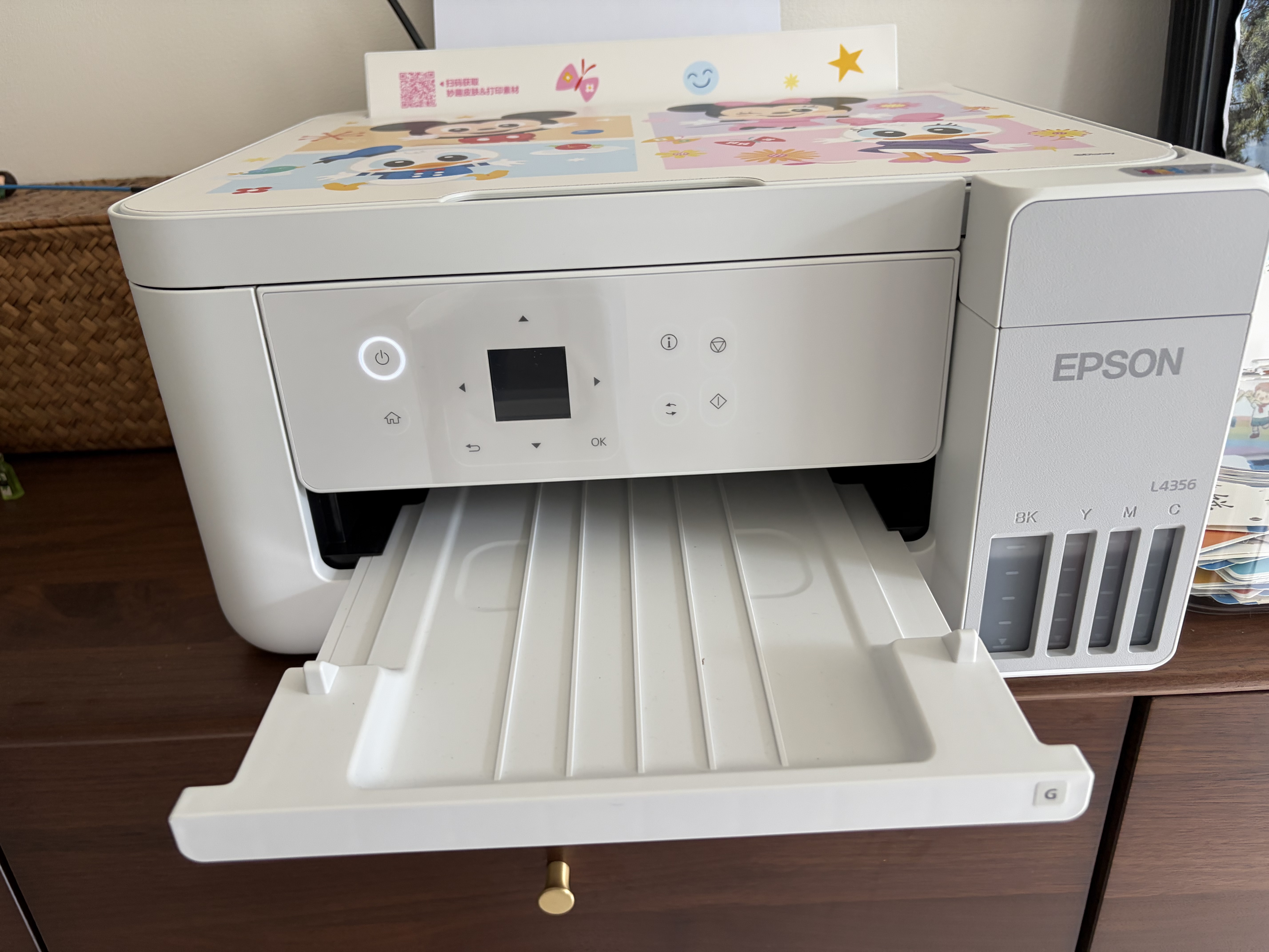 爱普生（EPSON）【6代新品】L4356墨仓式彩色无线AI学习打印机一体机家用/办公  L4266升级版(自动双面 液晶屏 白) 实拍图