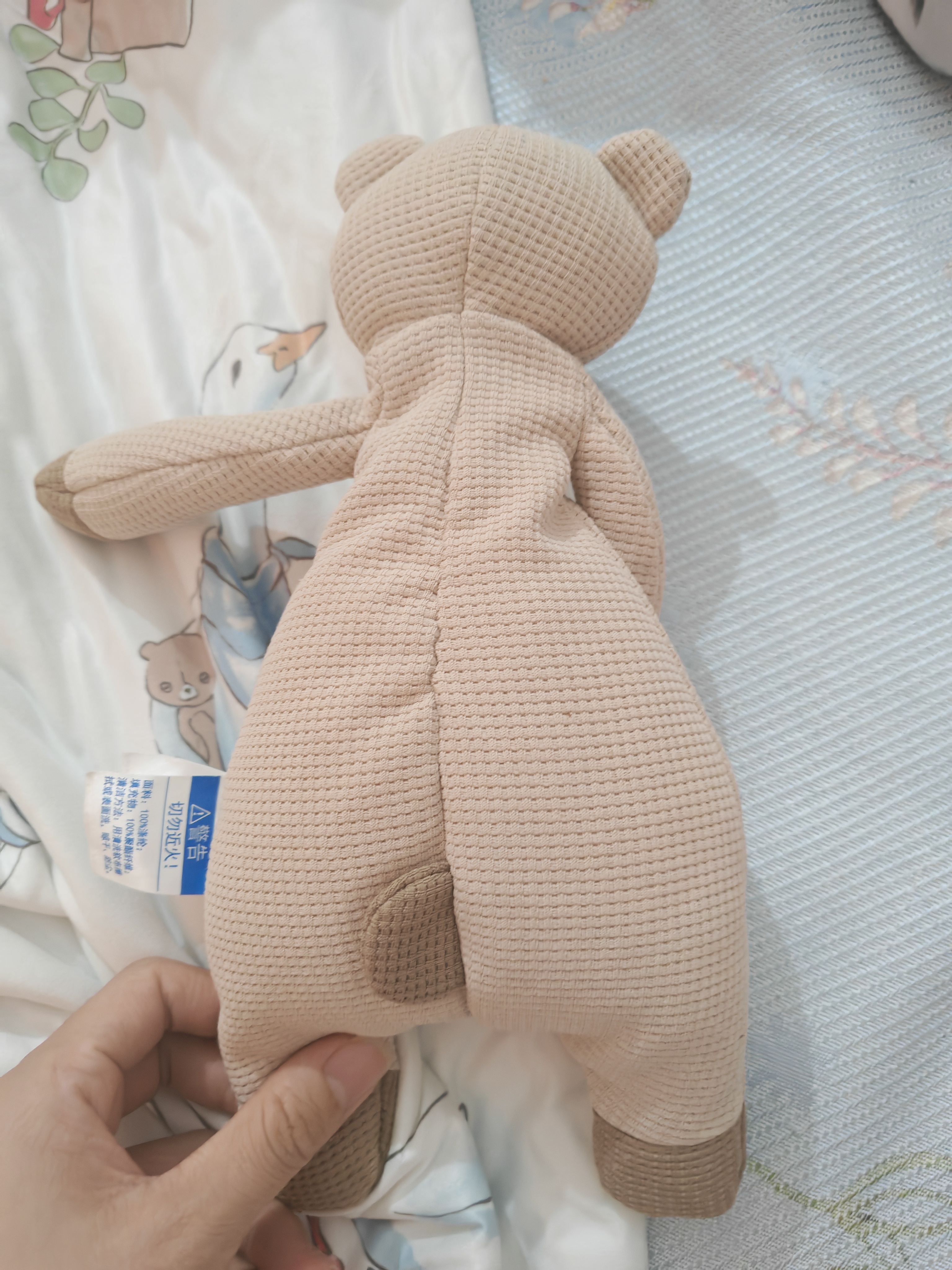 澳贝（auby）婴幼儿玩具华夫格小熊安抚巾宝宝哄睡阿贝贝毛绒手偶新生儿礼物 实拍图