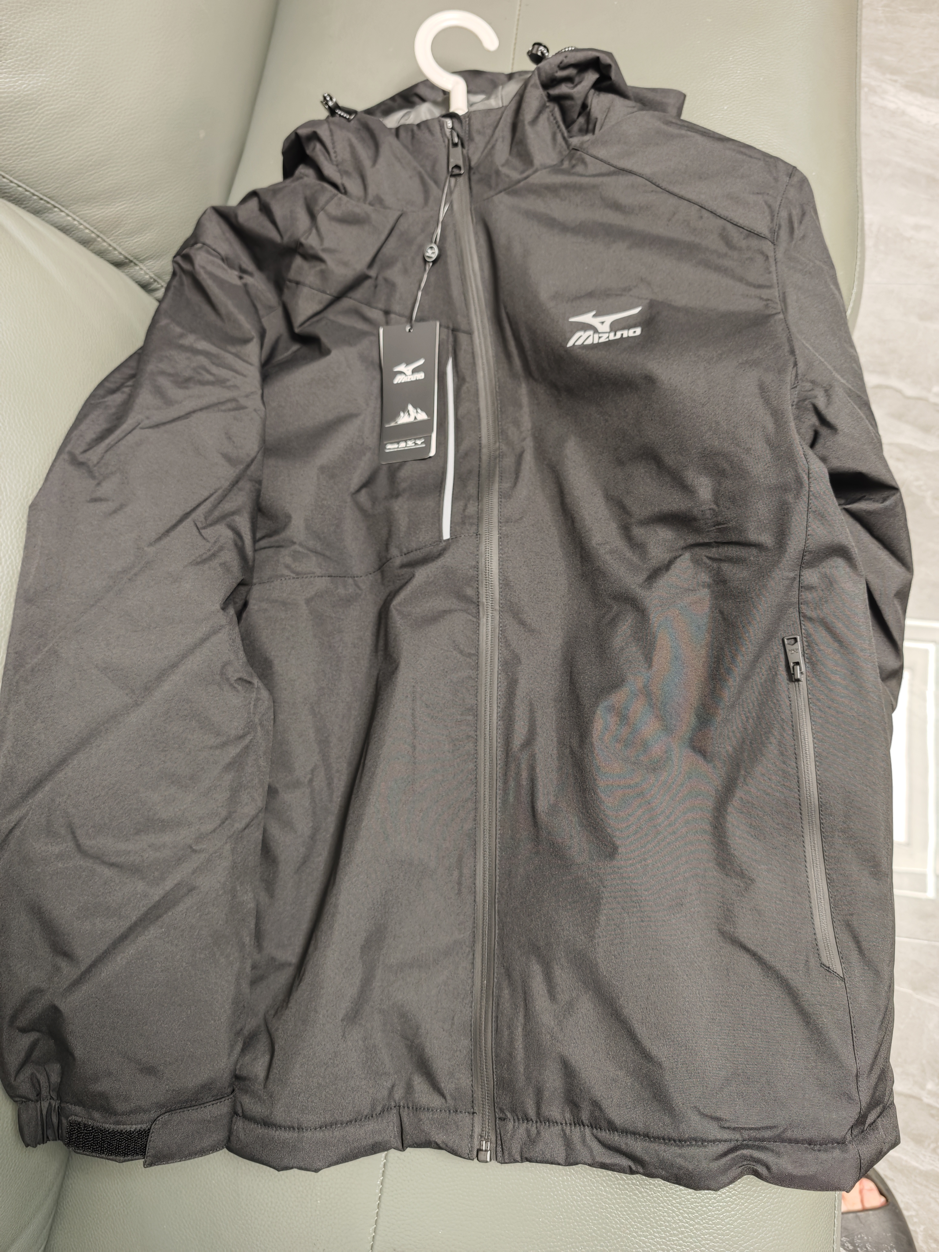 美津浓（MIZUNO）户外夹克男连帽梭织透气情侣锋衣加绒加厚加棉外套男上衣 实拍图