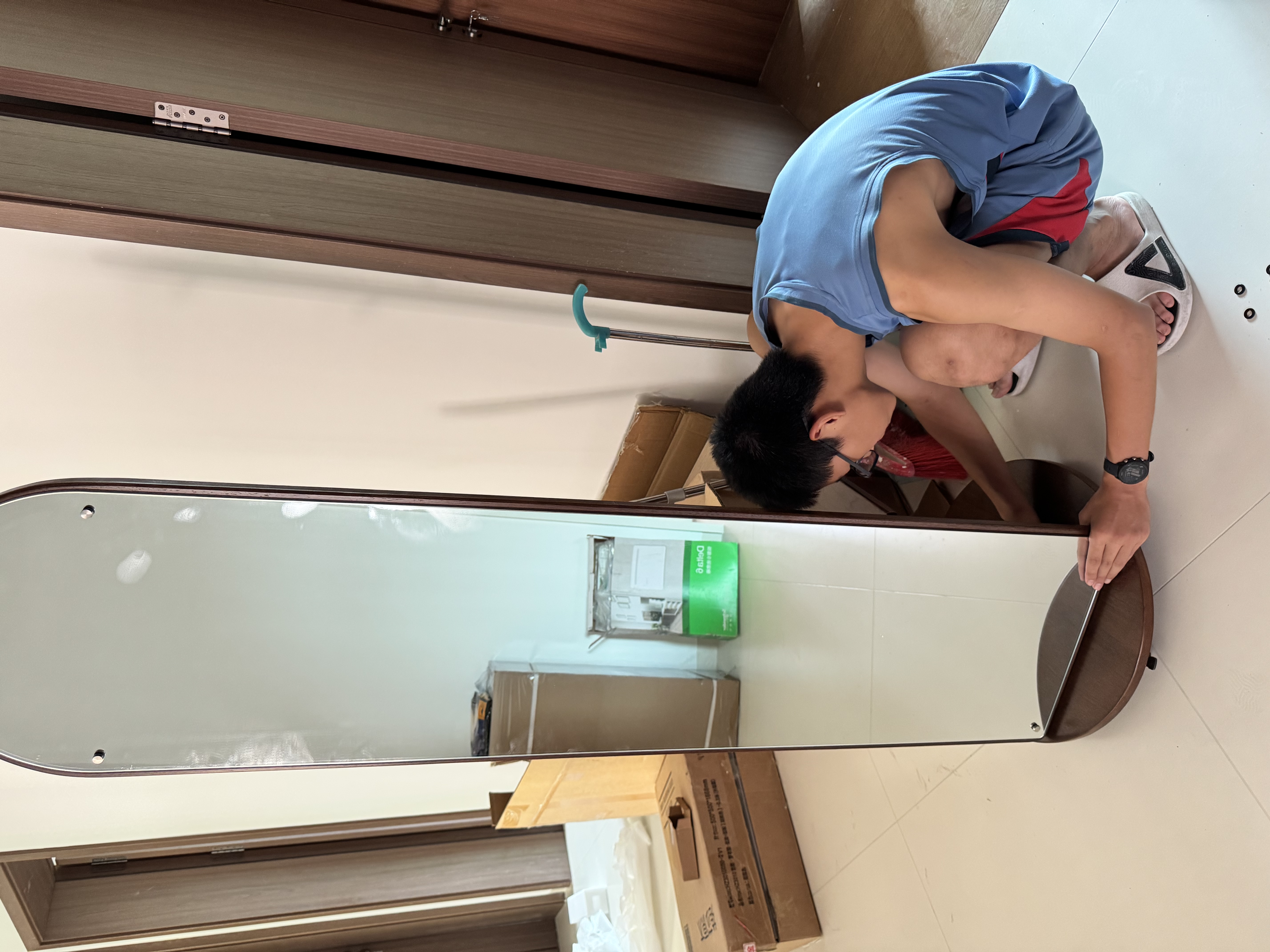 维莎x源氏木语实木穿衣镜衣帽架一体卧室可移动全身落地镜试衣镜衣架 【胡桃色】穿衣镜-0.5米 实拍图