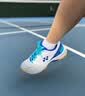 尤尼克斯（YONEX）羽毛球鞋yy入门级训练减震动力垫男女SHB101CR 白/蓝41码 实拍图
