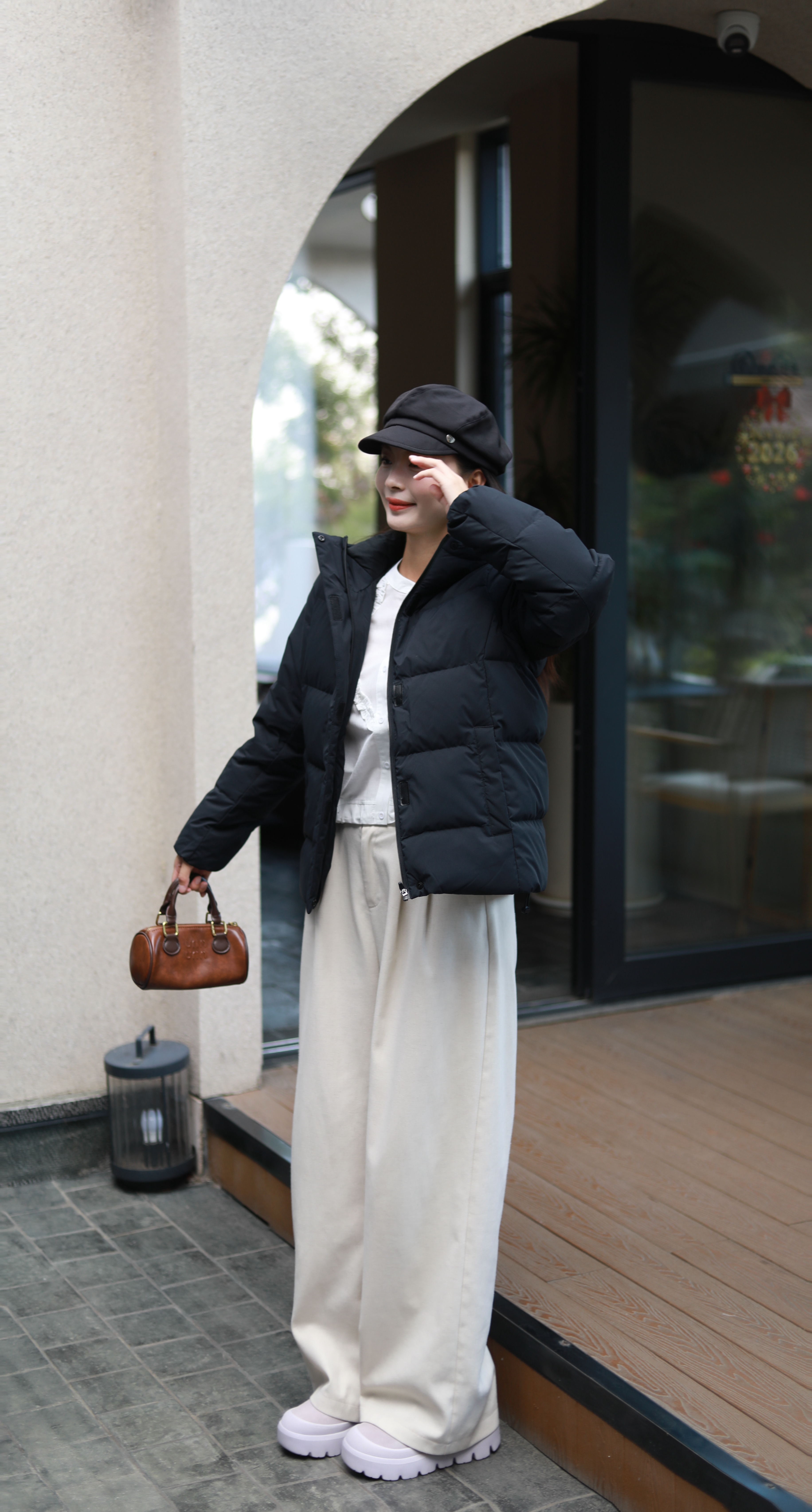 安踏面包羽绒服丨多彩短款羽绒服女士冬季新款防泼水保暖棉服 实拍图