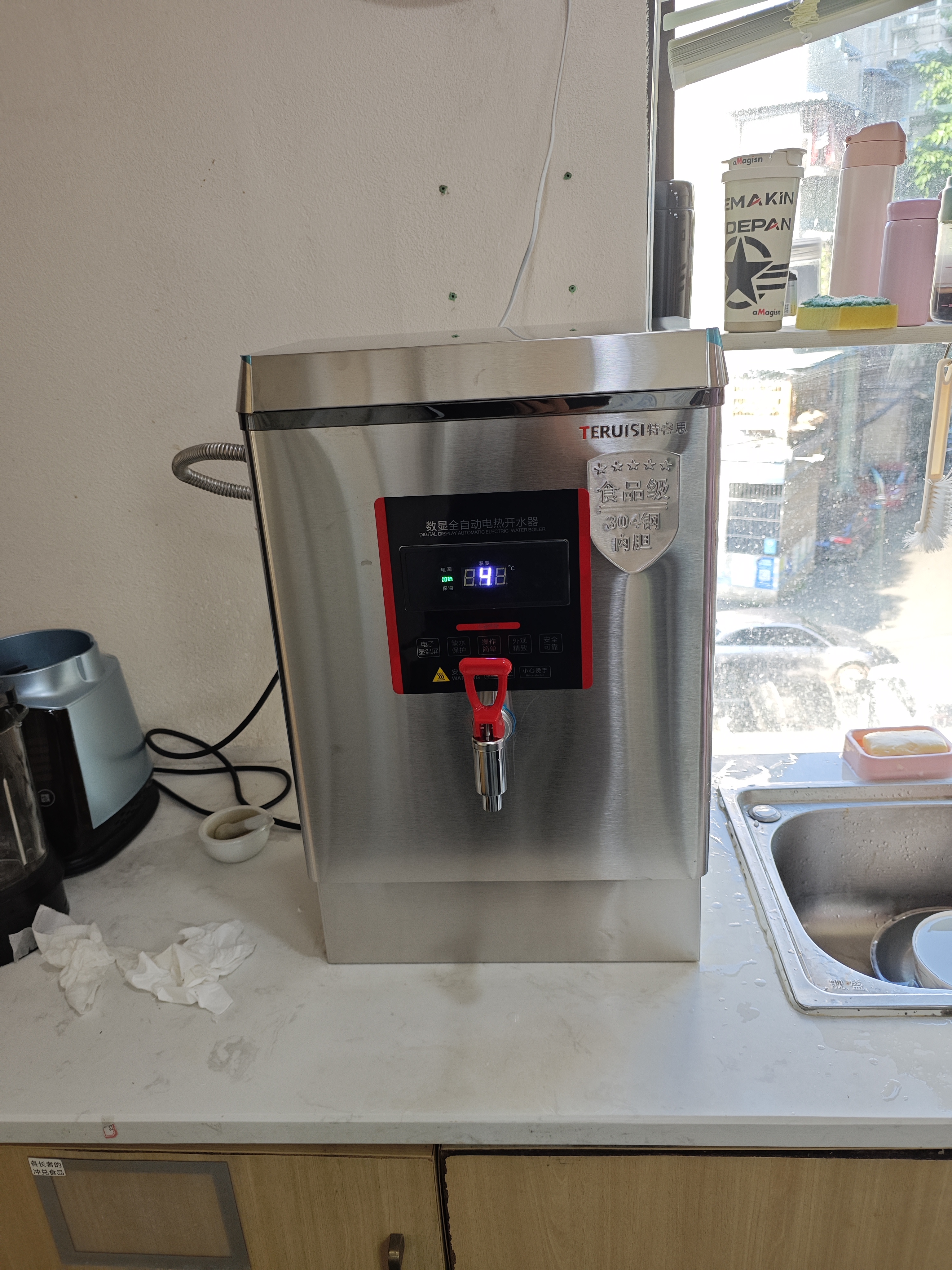 特睿思（TERUISI）开水器商用开水机烧水器电热大容量热水器工地用烧水机饭店酒店工业食堂不锈钢水箱 30L/H-220V 实拍图