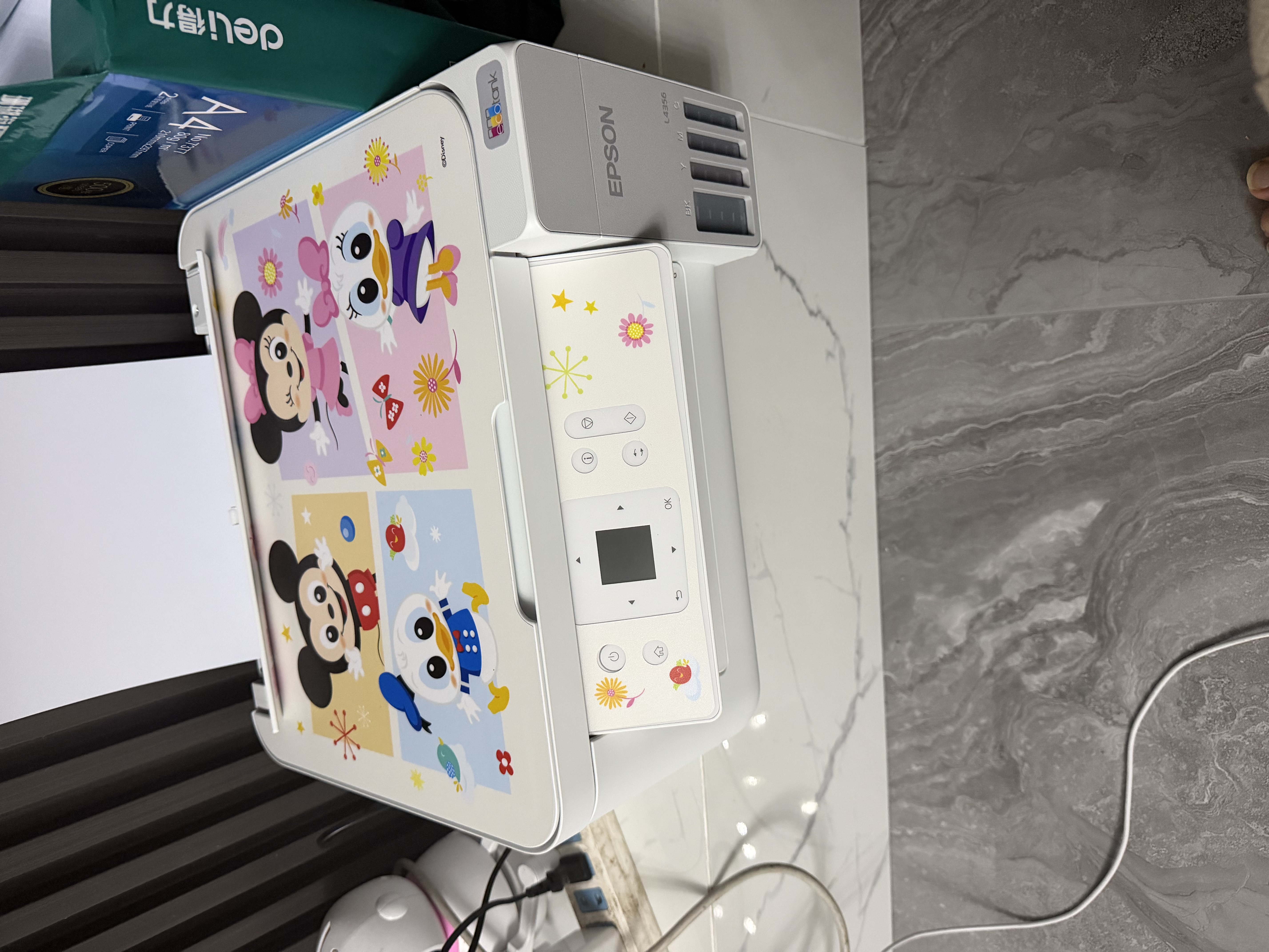 爱普生（EPSON）【6代新品】L4356墨仓式彩色无线AI学习打印机一体机家用/办公  L4266升级版(自动双面 液晶屏 白) 实拍图