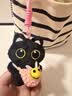 繁夏钥匙扣挂件小黑猫2个包包挂件手工挂绳毛绒公仔挂扣情侣小礼物女 实拍图