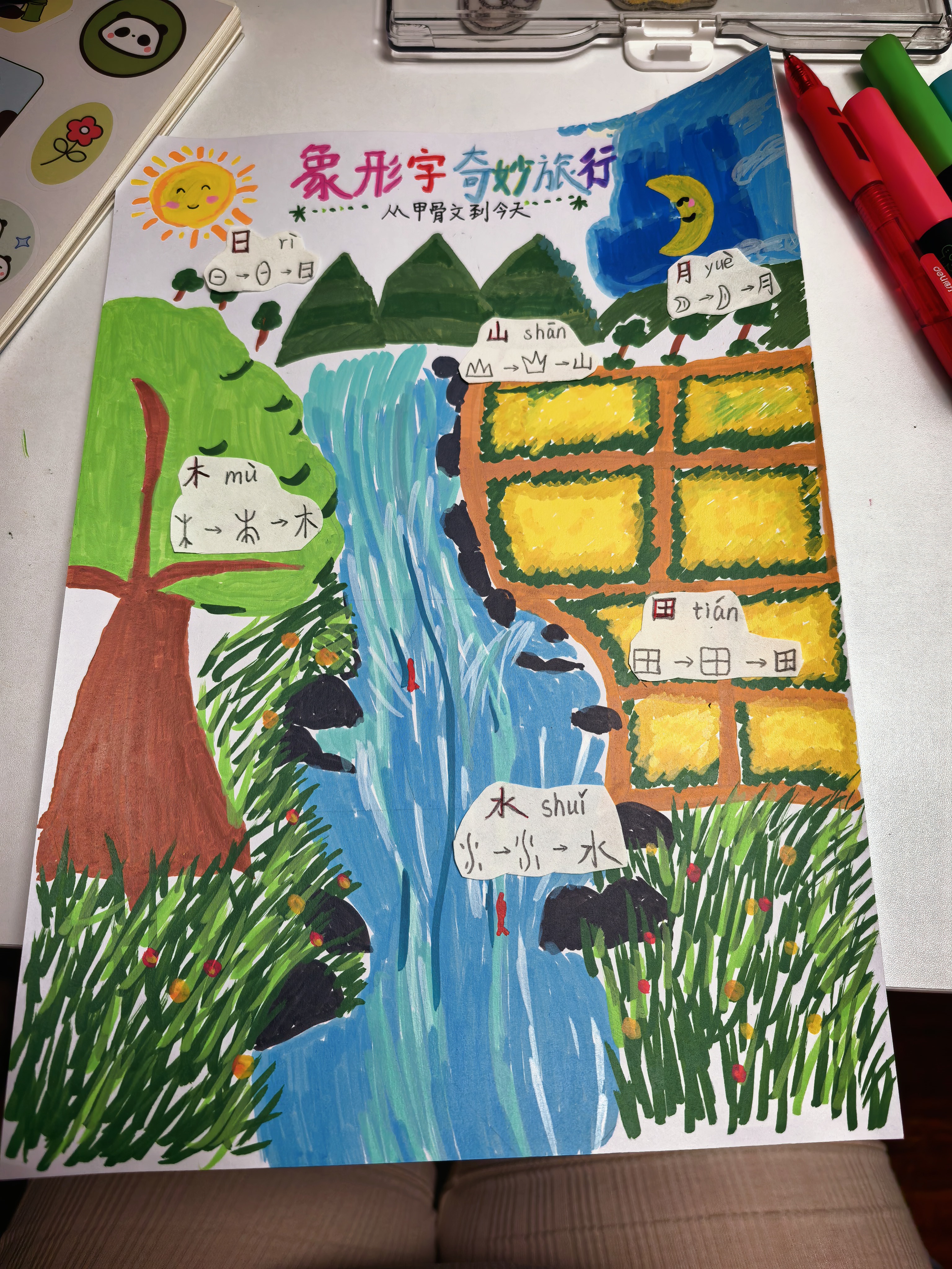 掌握直液式丙烯马克笔软头24色亲肤可水洗绘画笔控墨可叠色儿童水彩笔拍立得相纸涂鸦生日礼物 实拍图
