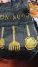 围裙防水防油厨房男女通用刀叉印花防水围裙工作服 防水围裙1条【黑色】 常规款 实拍图