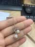 六福珠宝淡水珍珠耳钉叶子Ag925耳饰生日礼物女 F87DSE001S 总重约1.45克 实拍图