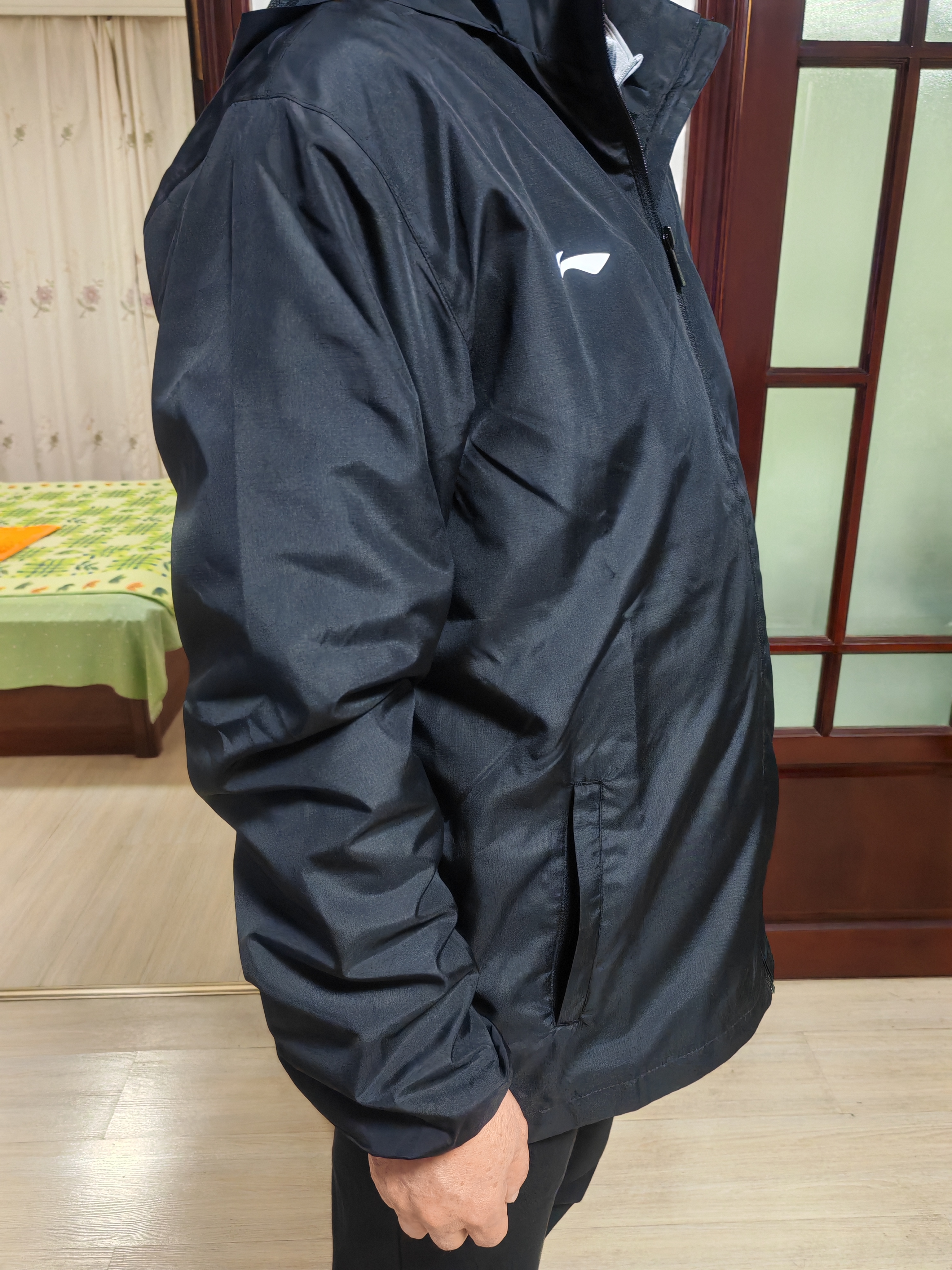 李宁风衣外套男2026春秋季冲锋运动服防风防水连帽开衫宽松户外休闲衣 实拍图
