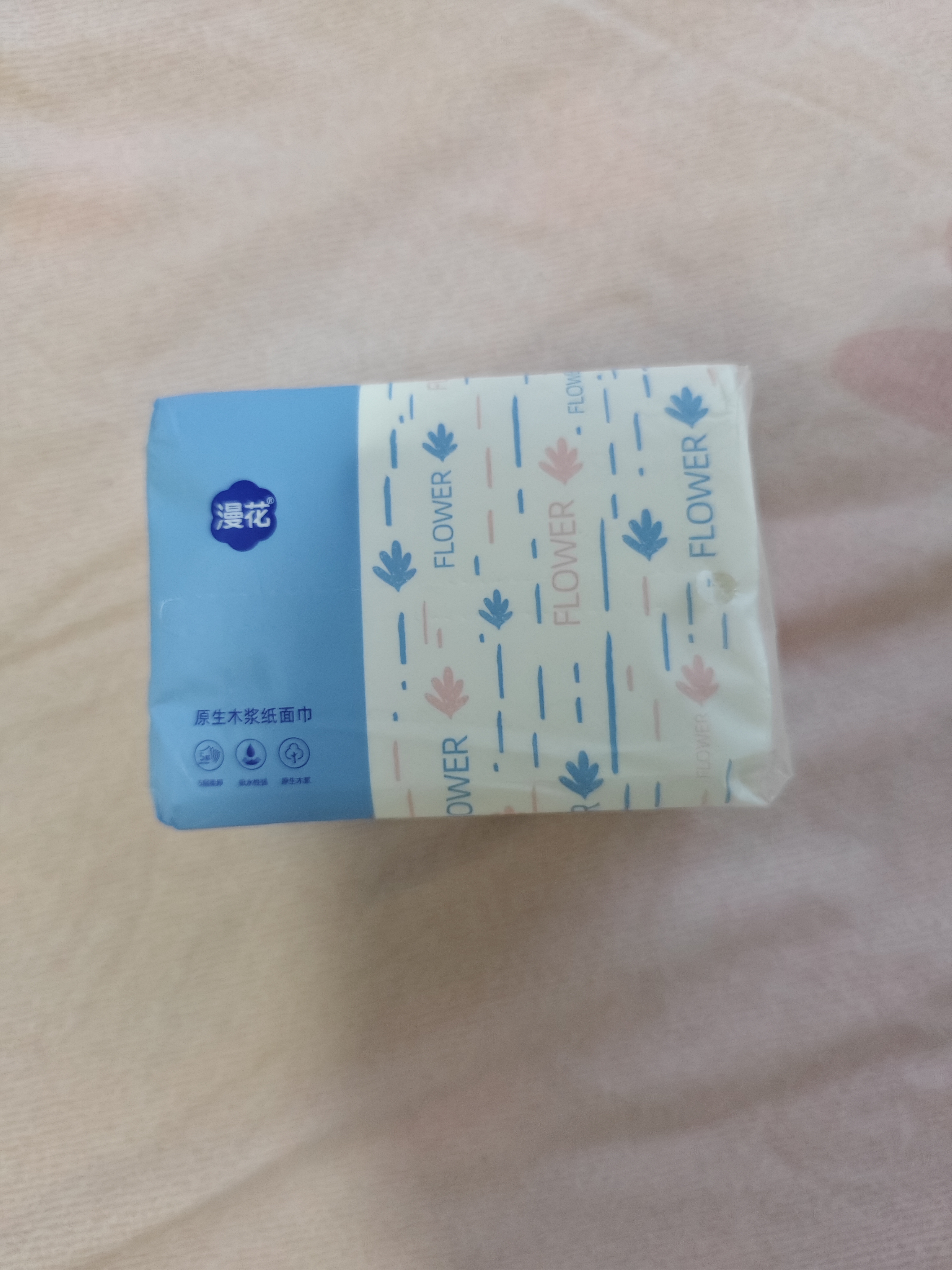 漫花400张5层抽纸大包纸巾大尺寸餐巾纸面巾纸擦手家用面巾纸 5层 400张*3包 实拍图