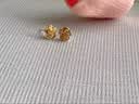 中国黄金（CHINA GOLD）18K金玫瑰花耳钉女款立体花朵养耳洞耳饰情人节生日礼物送女友 18K金玫瑰花耳钉 约0.2g 实拍图