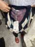 森马（Semir）长袖衬衫女冬季菱形格V领短背心易打理衬衣俏皮学院风两件套 蓝红色调00386 M 实拍图