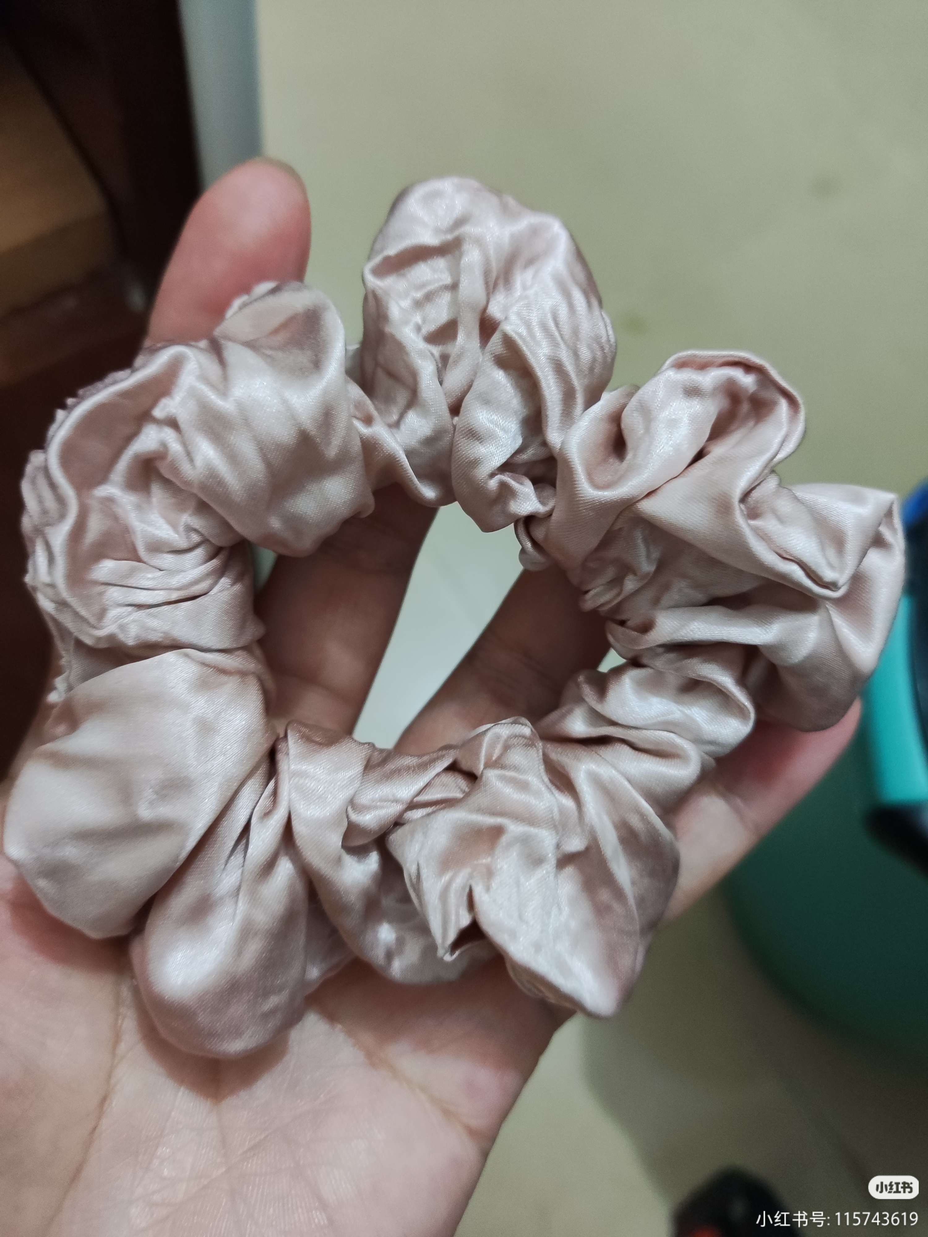 桑尚真丝发圈19姆米100%桑蚕丝大肠发圈头绳皮筋生日礼物 藕粉2.5cm 实拍图