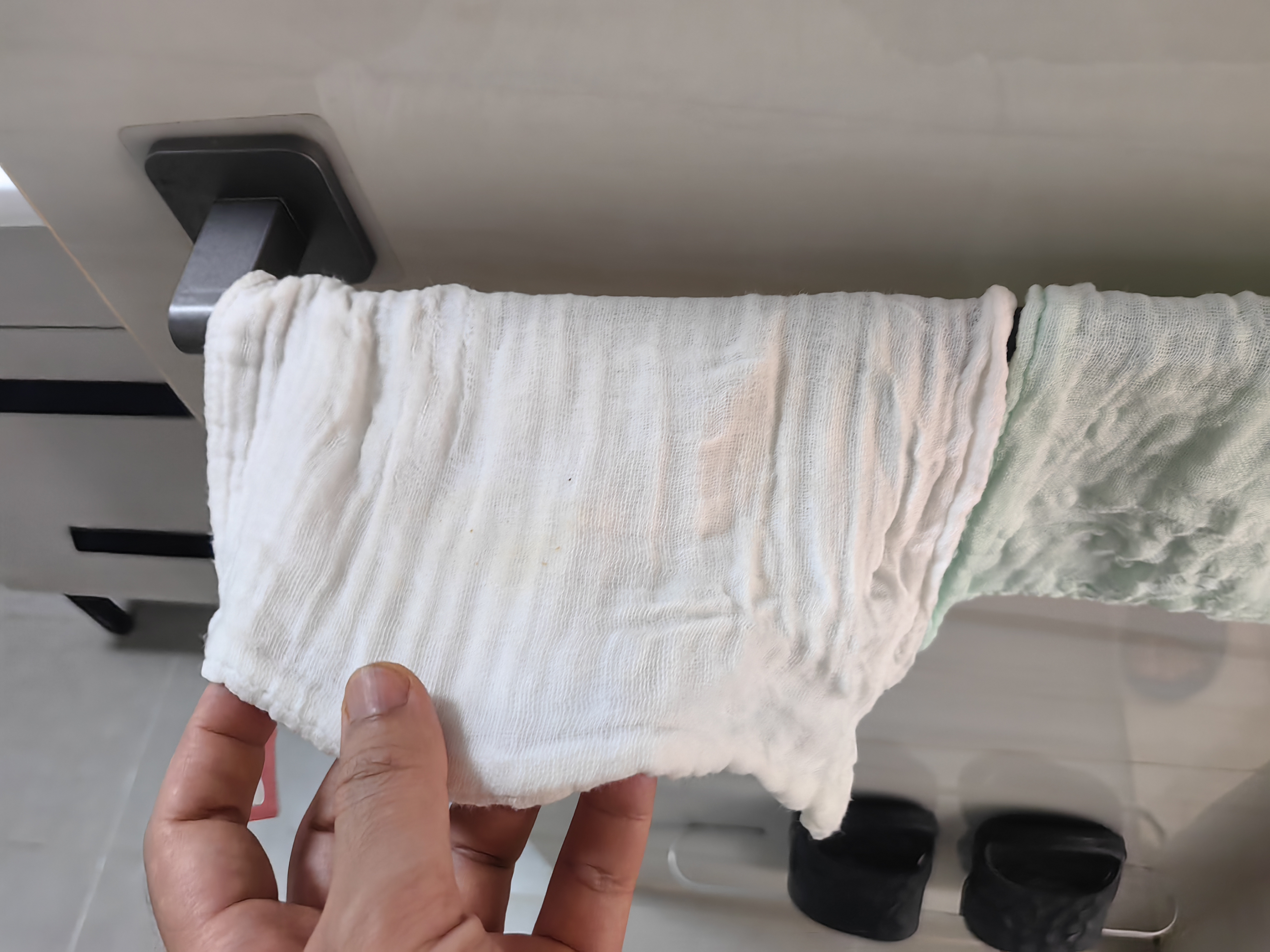 洁丽雅（Grace）纯棉纱布毛巾婴儿口水巾儿童宝宝洗脸小方巾新生儿 30*30cm 4条装 实拍图