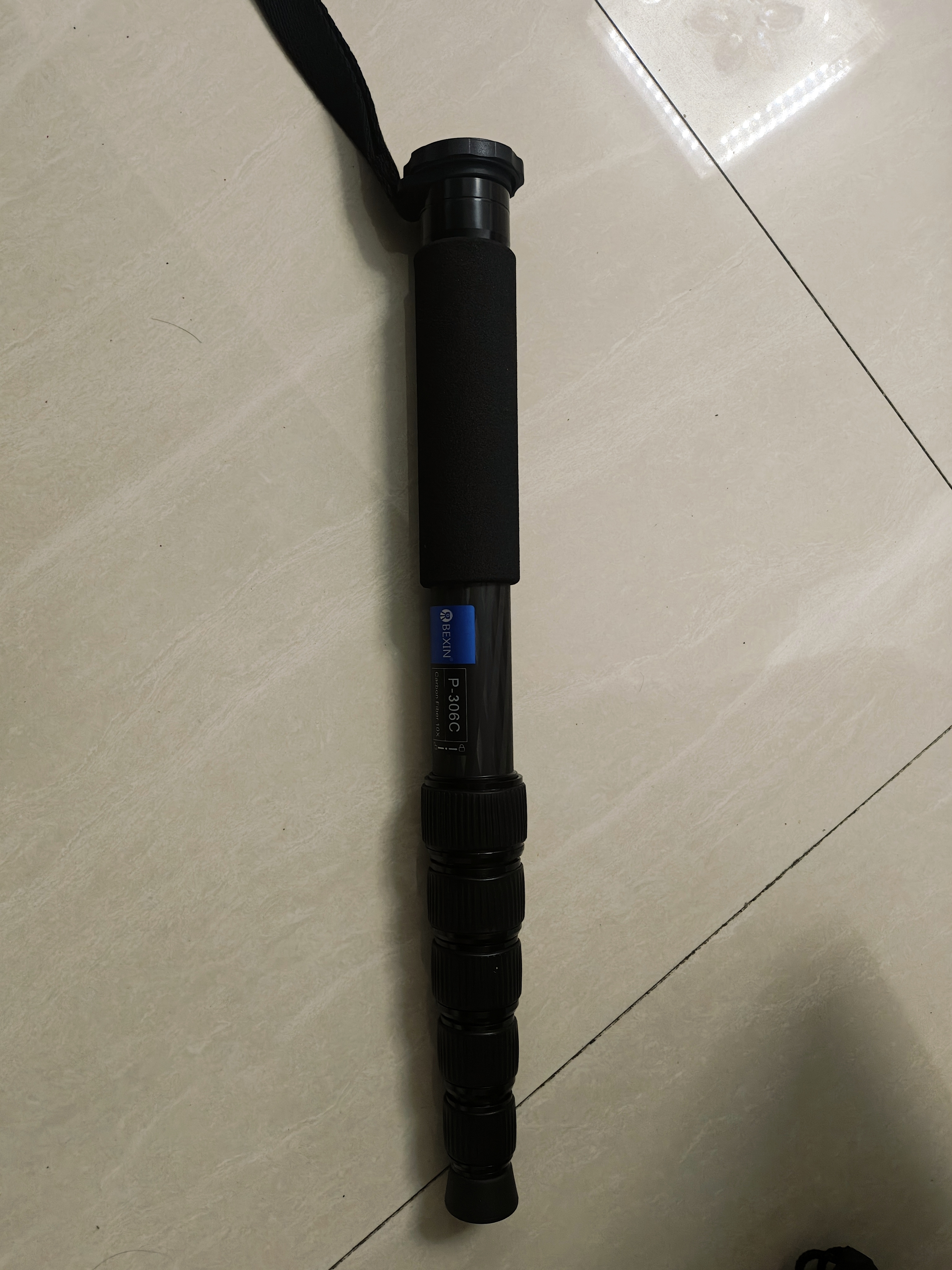 贝欣（BEXIN） 碳纤维独脚架单反微单相机摄影摄像拍照P306C专业便携支架单脚架滑轨液压云台三脚架登山杖独角架 P306C碳纤维 实拍图