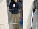 坦博尔羽绒服女短款时尚潮流可脱卸帽百搭保暖外套550388T 黑色 160  实拍图