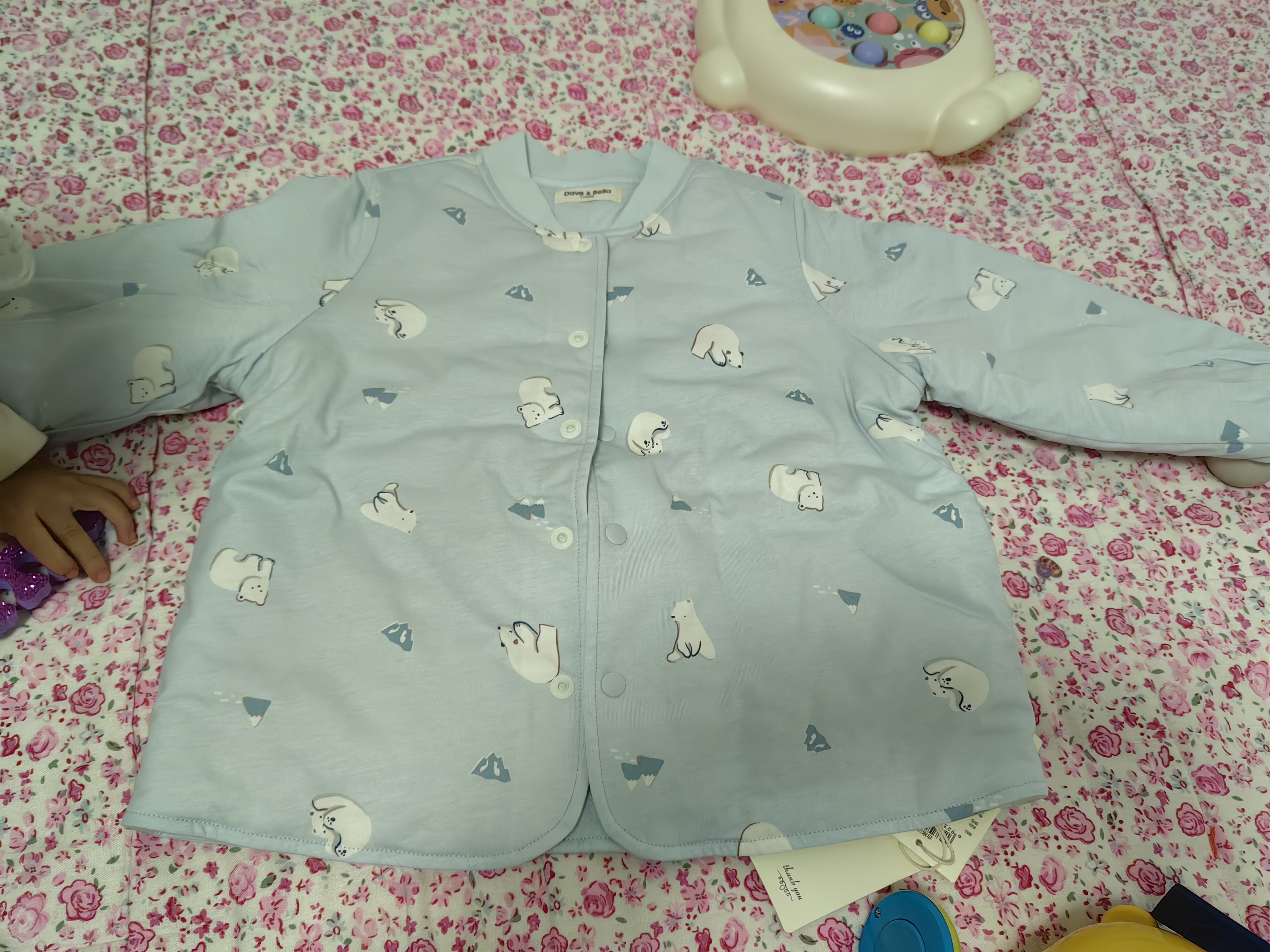 戴维贝拉（DAVE＆BELLA）儿童棉服男童女童针织夹棉内胆棉衣冬装宝宝A类外套 晒单实拍图