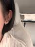 戚小米999足银淡水珍珠耳钉女士养耳洞睡觉免摘耳环耳钩耳圈轻奢耳饰 2只装 实拍图