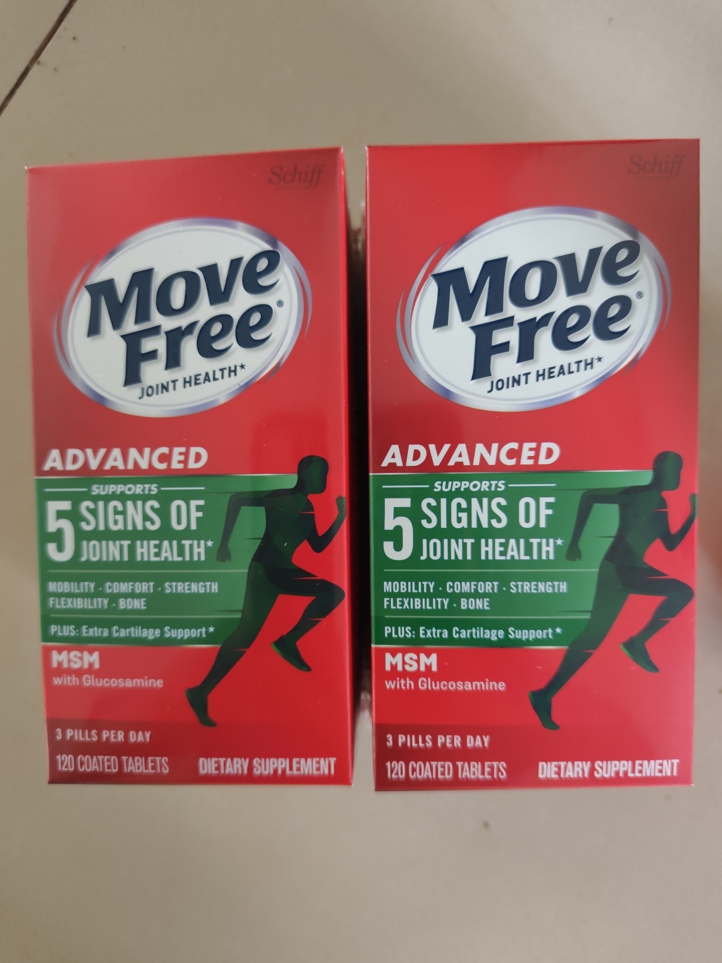 Move Free益节氨糖软骨素钙片绿瓶120粒 维骨力成人中老年人美国原装进口 实拍图