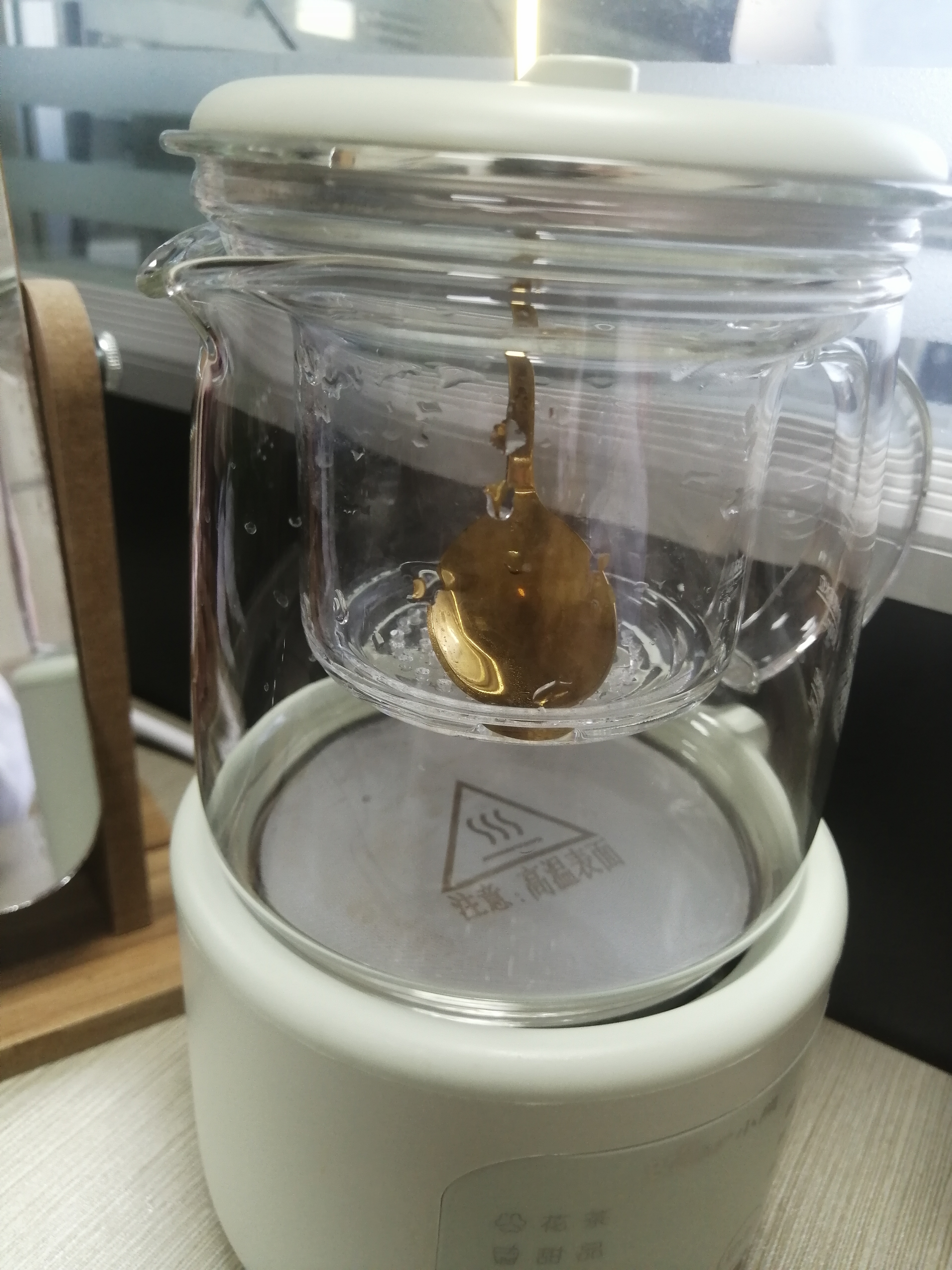 小熊（Bear）小型一人养生壶迷你养生杯  煮茶恒温烧水壶 办公室杯子0.4L母婴全玻璃壶 YSH-F04E1 礼物 实拍图