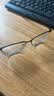 依视路（ESSILOR） 钻晶系列高清耐磨防蓝光近视超薄镜片专业配度数眼镜架男女镜框 钛+金属-全框-4021BK-黑色 镜框+依视路膜岩高清1.60现片 实拍图
