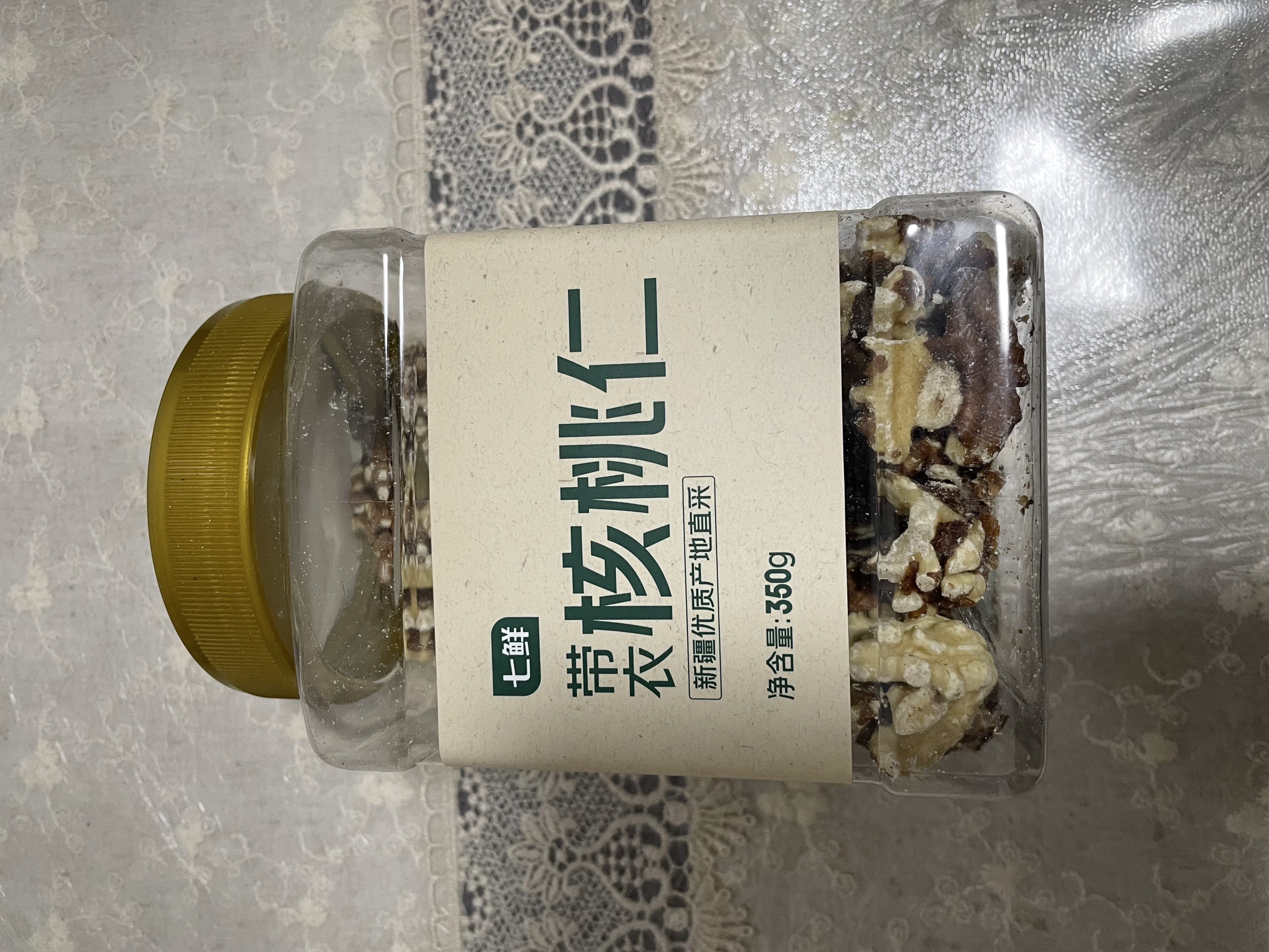 七鲜带衣核桃仁350g 实拍图