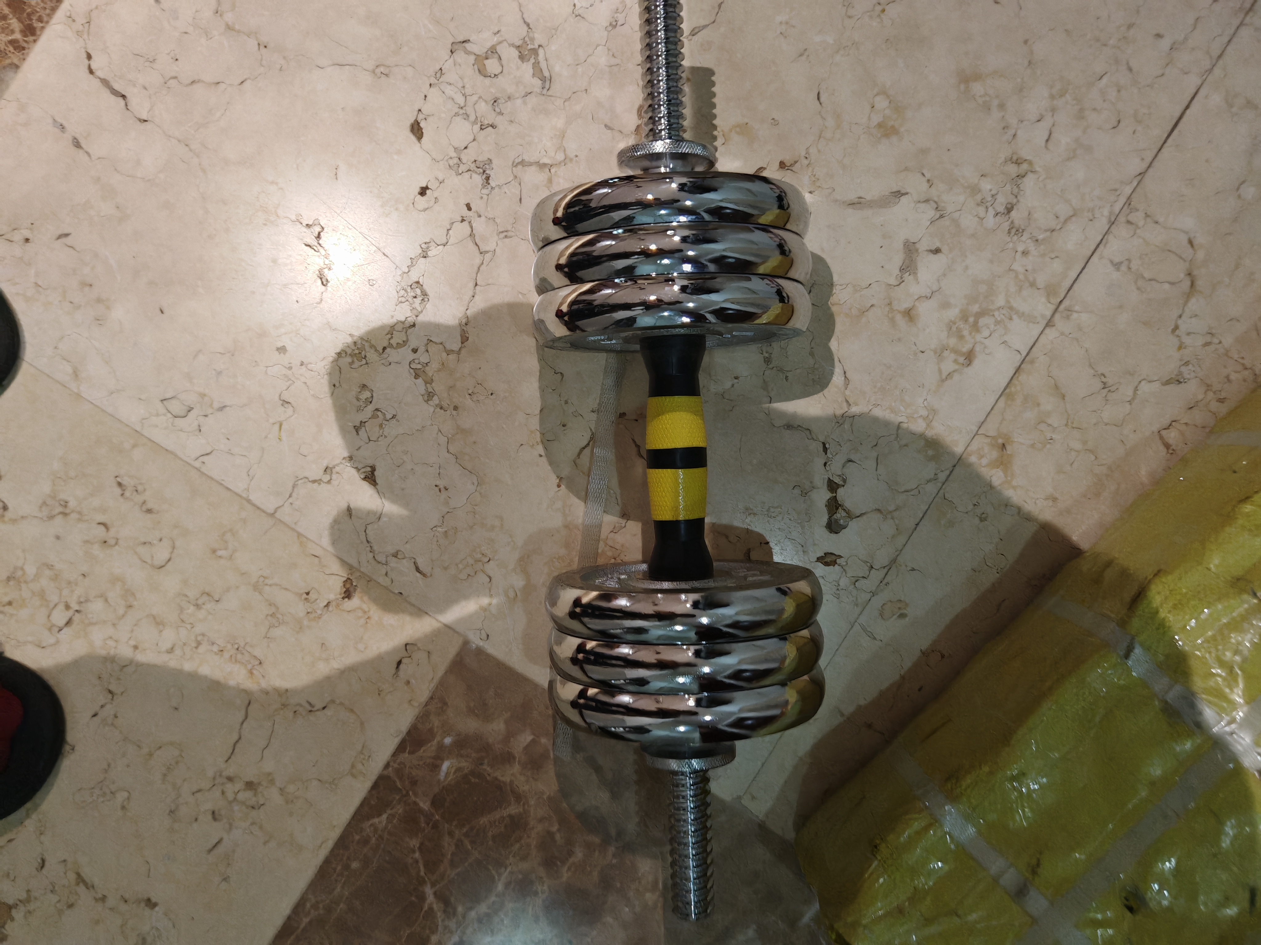 华亚（HUAYA） 电镀哑铃男士杠铃套装组合可调节家用运动健身器材 60kg（左右各30公斤）+连接杆 实拍图