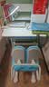 读书郎儿童学习书桌椅套装多功能可升降中小学生桌椅子写字桌家用课桌 加宽桌面+减压坐垫+手摇升降蓝 实拍图