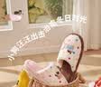 名创优品（MINISO）彩点狗狗卡通趣味毛毛居家鞋女秋冬可爱棉拖鞋月子鞋白蓝40-41 实拍图