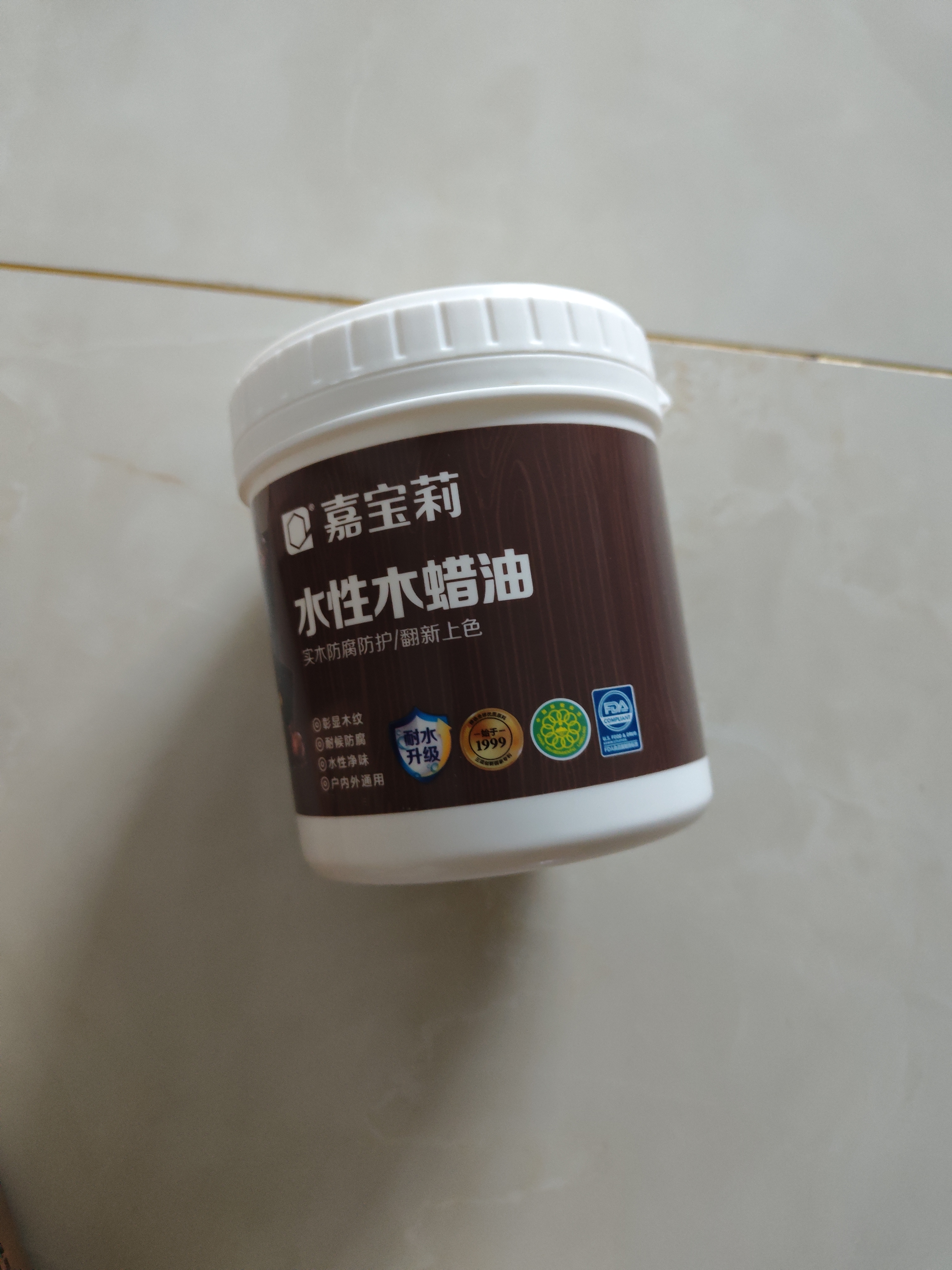 嘉宝莉（CARPOLY）防腐木油水性木蜡油木器清漆透明防腐户外实木亭子透明哑光0.5kg  实拍图