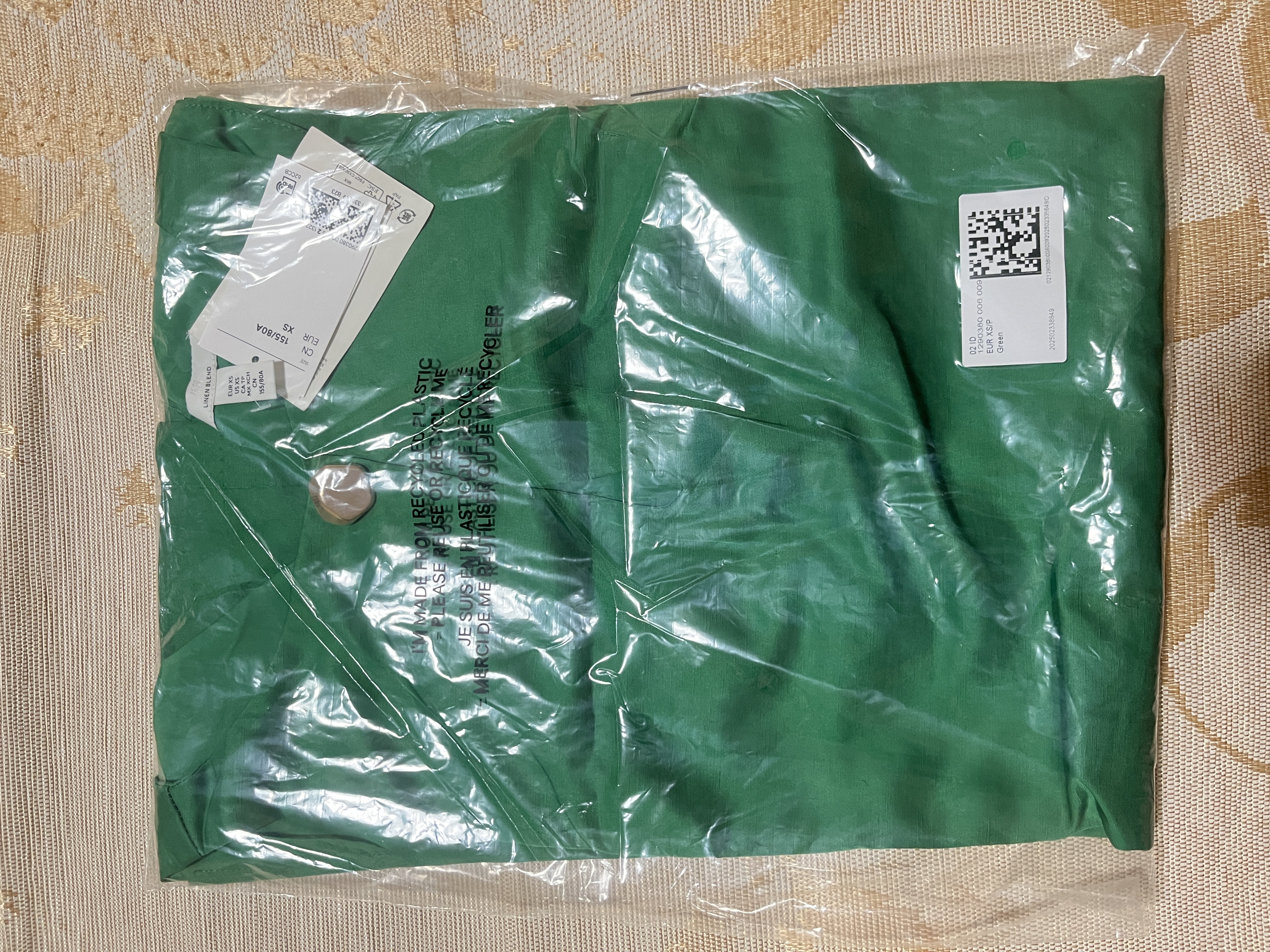优衣库麻混纺V领连衣裙/短袖女装合作款/裙子484825 16 红色 S 实拍图