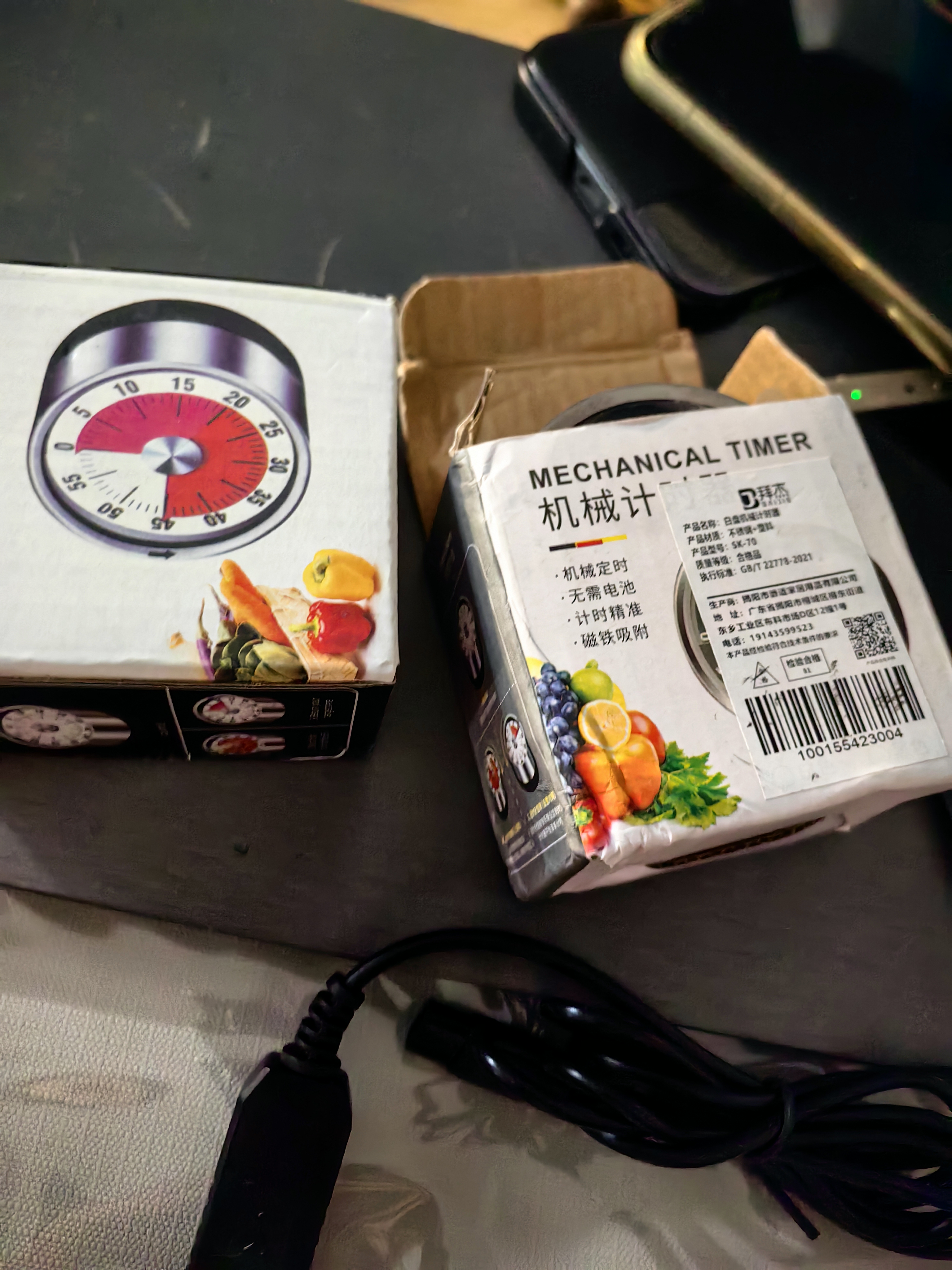 维简厨房计时器定时器磁吸机械闹钟提醒器倒计时烘培做饭学习自律 白 实拍图