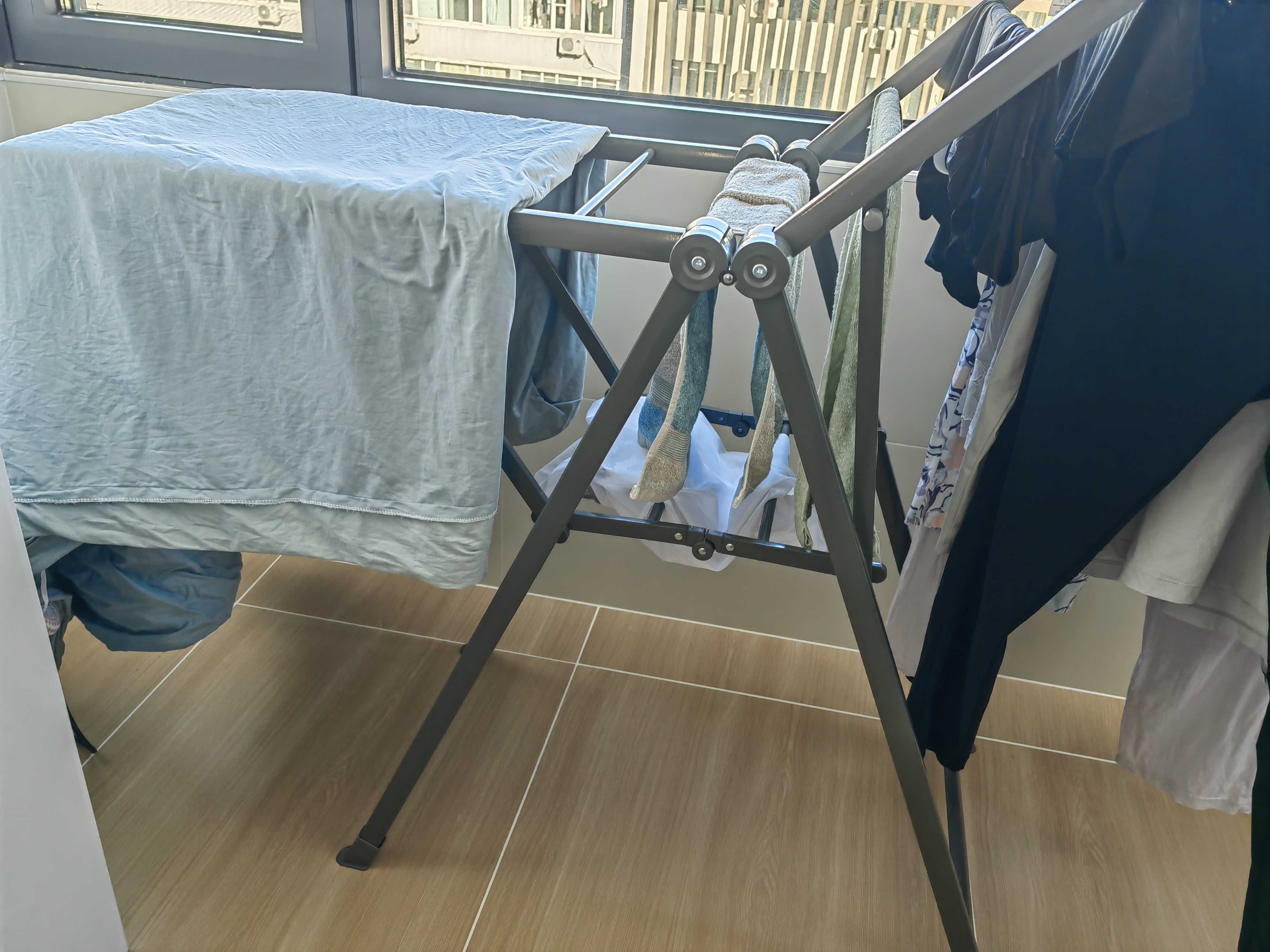 稳纳晾衣架落地折叠衣架翼型晒衣架晾衣杆晒被子折叠晾衣架  实拍图