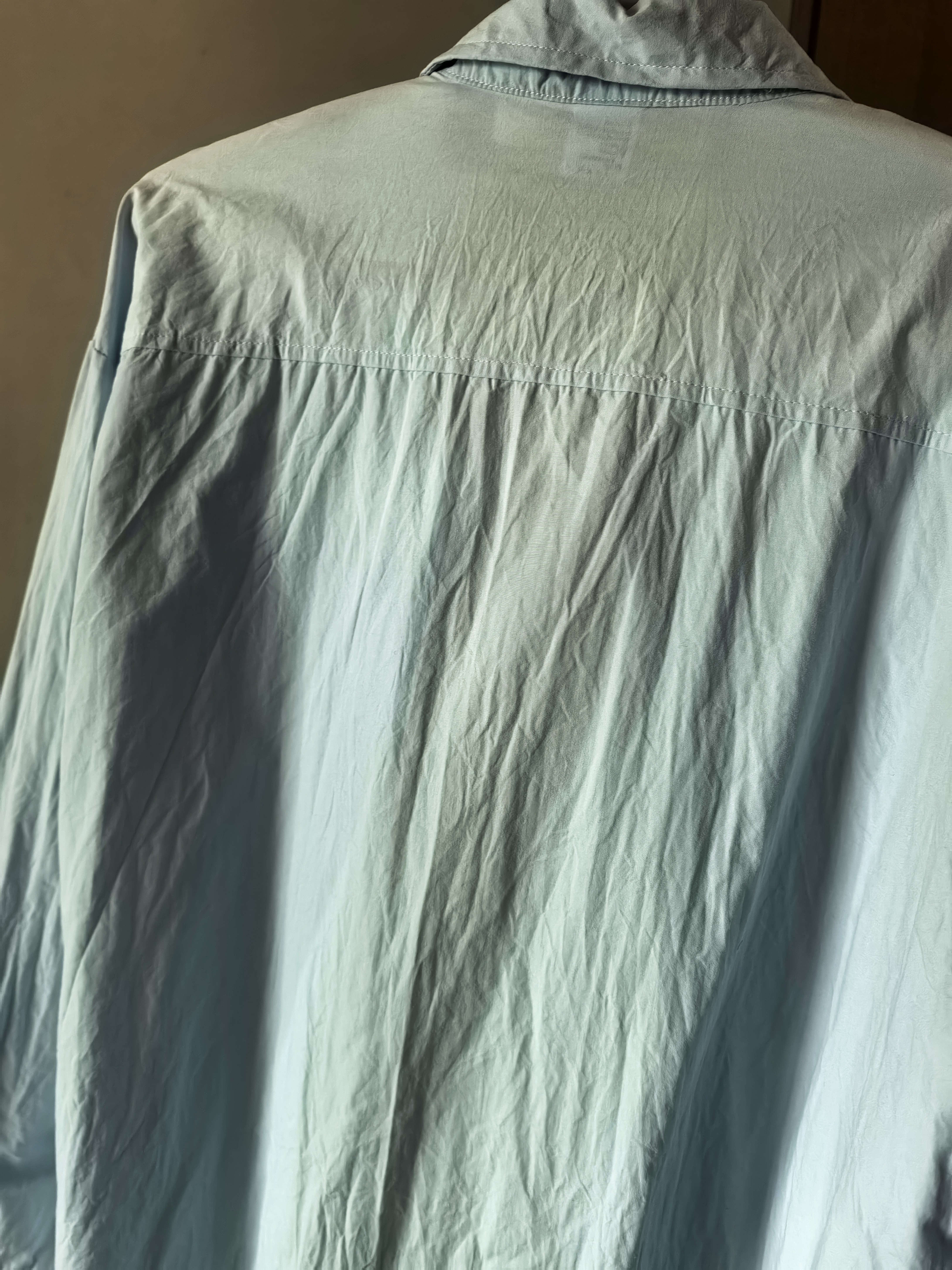 百搭纯棉衬衫翻领长袖宽松女装上衣休闲衬衣女夏衣服新款 蓝色 S 实拍图
