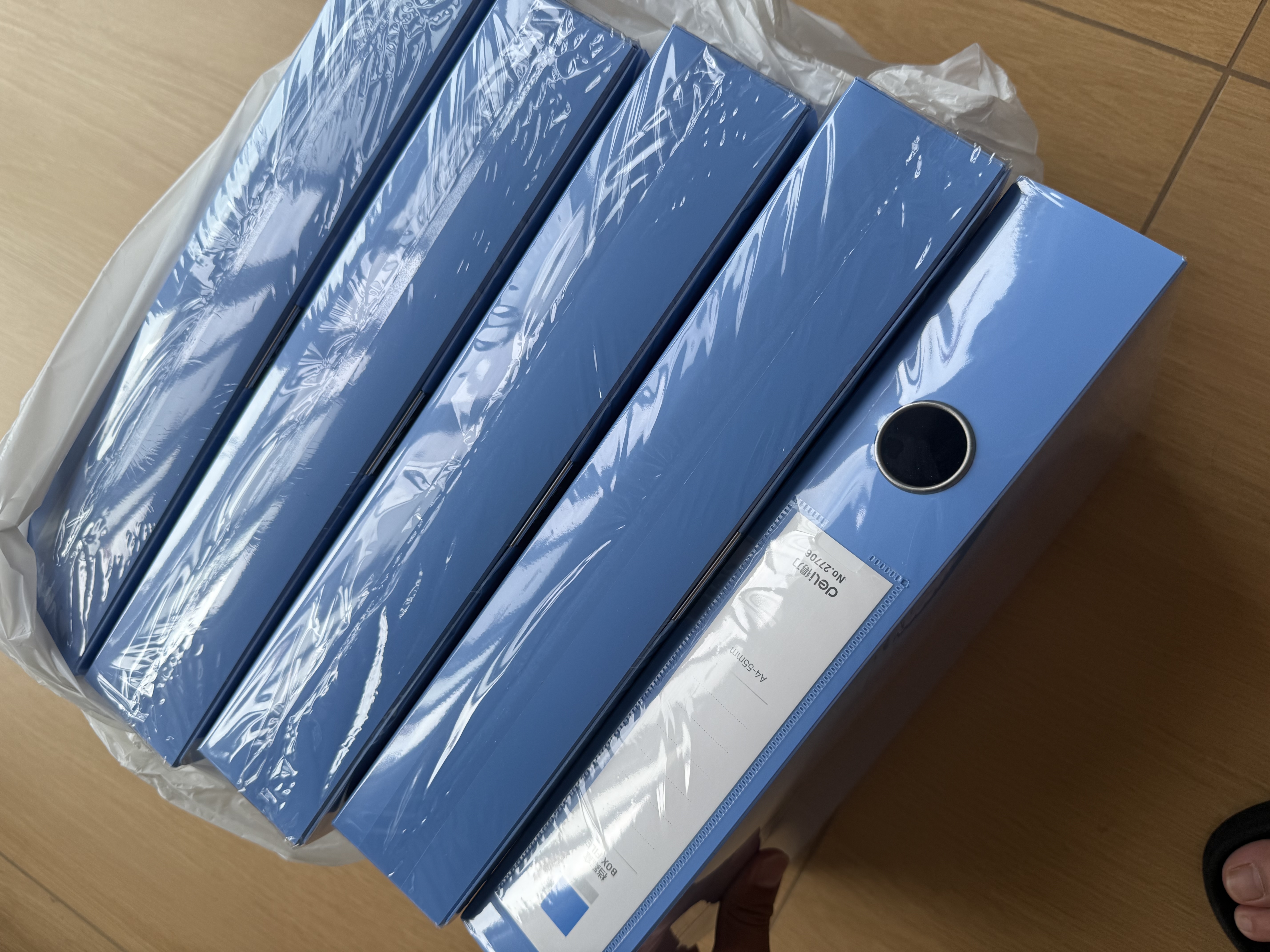 得力（deli）10只55mm文件盒档案盒资料盒加厚办公财务文件资料票据试卷收纳 27706 蓝色得力办公好物 实拍图