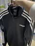 adidas休闲舒适三条纹立领夹克外套卫衣男装秋季阿迪达斯轻运动 黑色/白（推荐选大一码）   M 实拍图