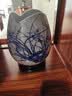 傲世景德镇陶瓷器新中式青花瓷水培插花瓶工艺品客厅摆件博古架装饰品 紫心兰花三叶荷（配木质底座） 实拍图