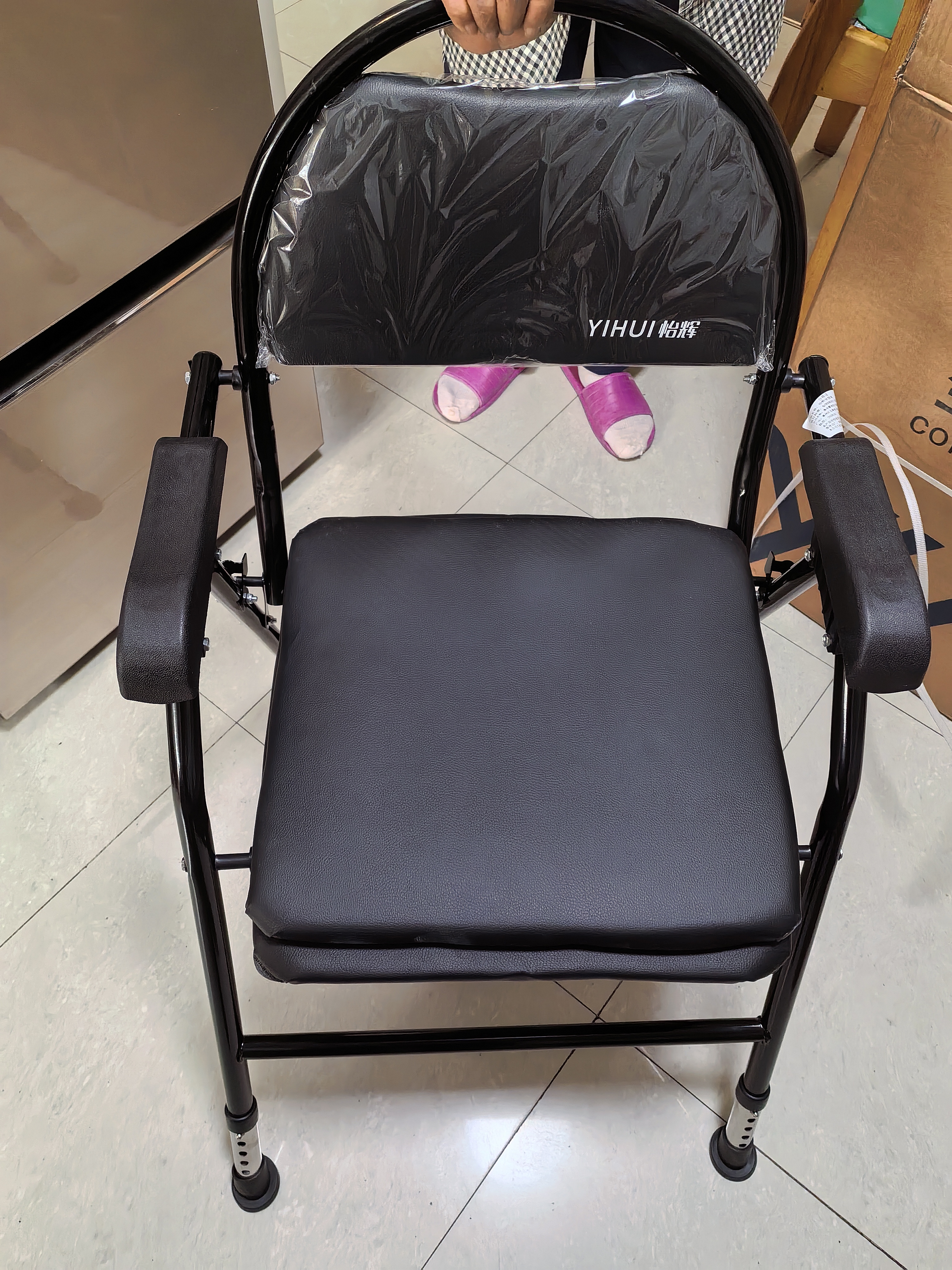 怡辉（YIHUI）坐便椅老年人坐便器座椅家用结实上厕所神器蹲大便携式移动马桶凳 实拍图