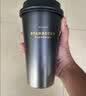 星巴克（Starbucks）杯子 咖啡宝藏系列 高颜值黑色不锈钢保温杯 男女士送礼礼物礼物 黑白渐变不锈钢桌面杯430ml 实拍图