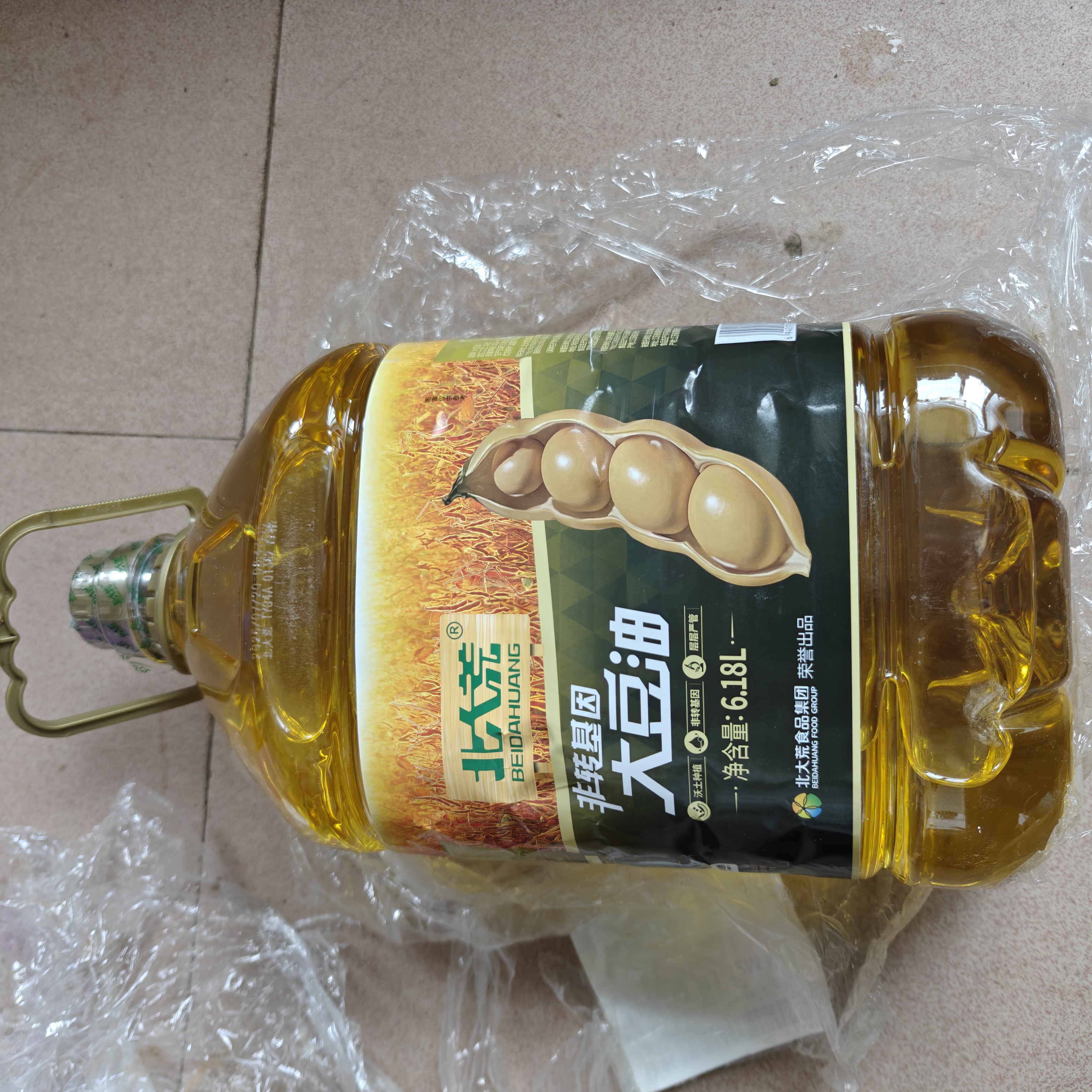 北大荒 一级大豆油6.18L食用油非转基因豆油炒菜油热炒油 实拍图