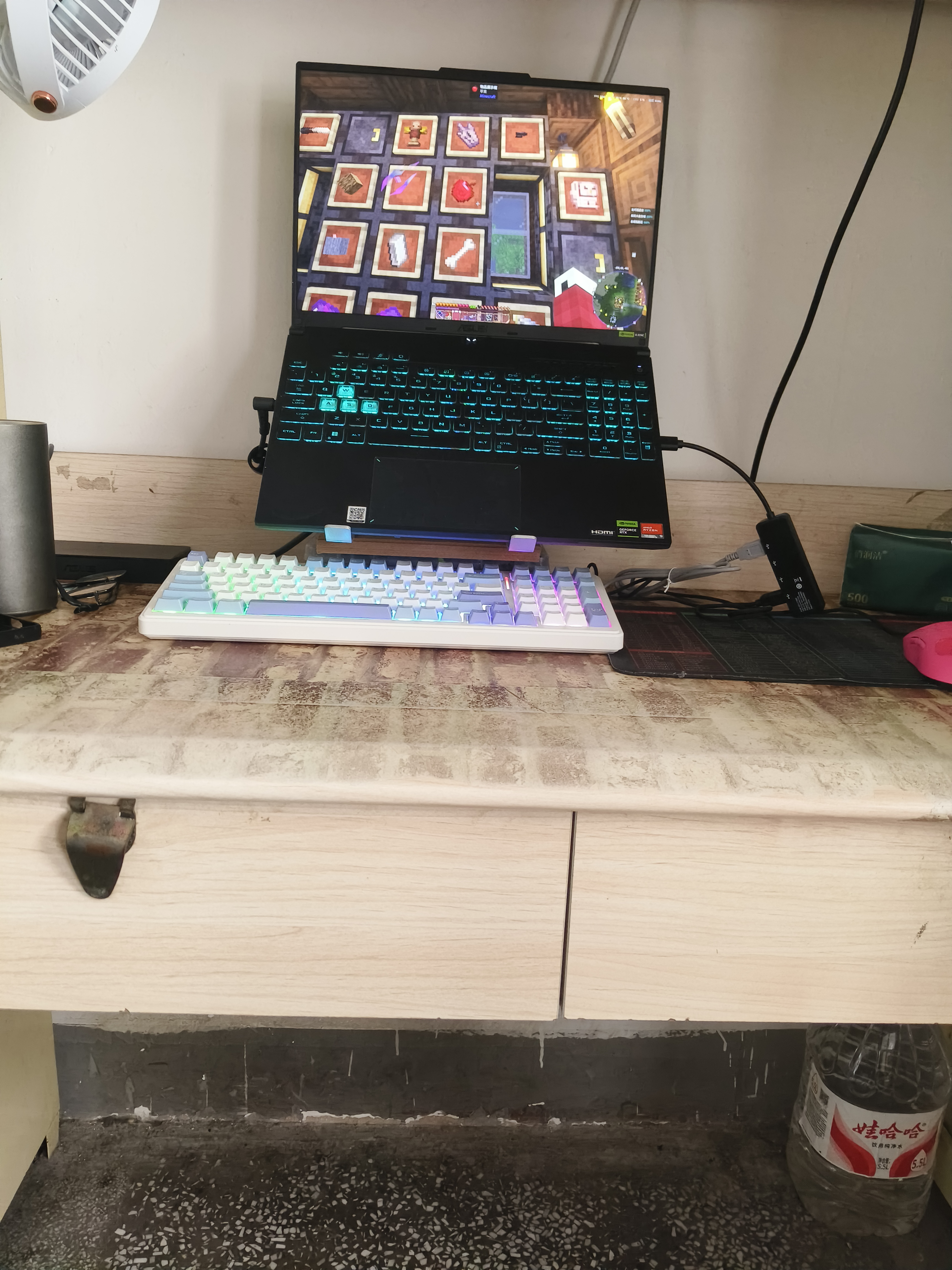 狼蛛（AULA）  F99Pro客制化机械键盘gasket结构全键热插拔有线蓝牙无线三模连接99键电竞游戏专用键盘鼠标套装 F99 星落凝云-收割者轴 实拍图