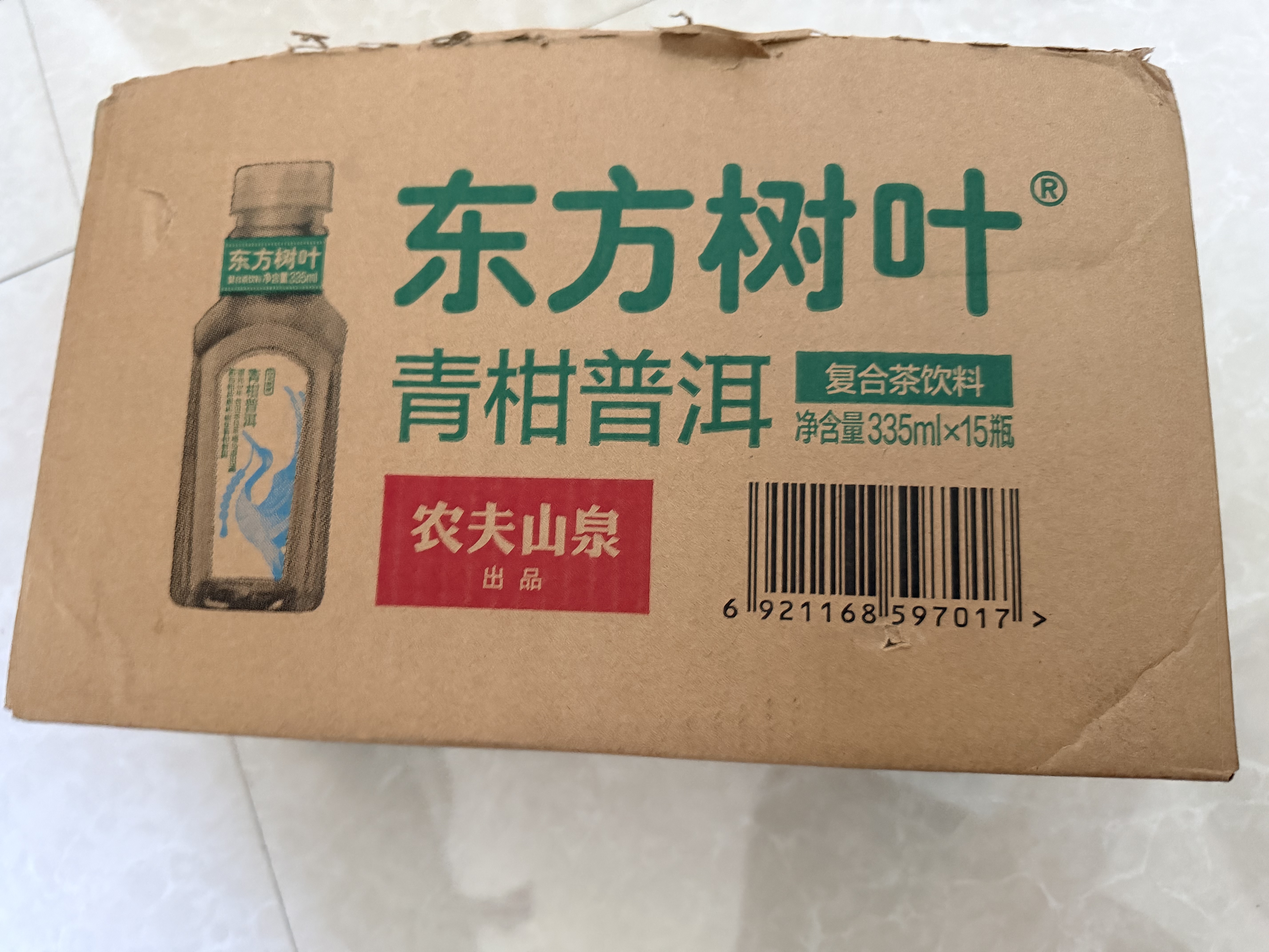 农夫山泉东方树叶青柑普洱茶335ml*15瓶无糖茶饮料0糖0脂0卡小瓶装 实拍图