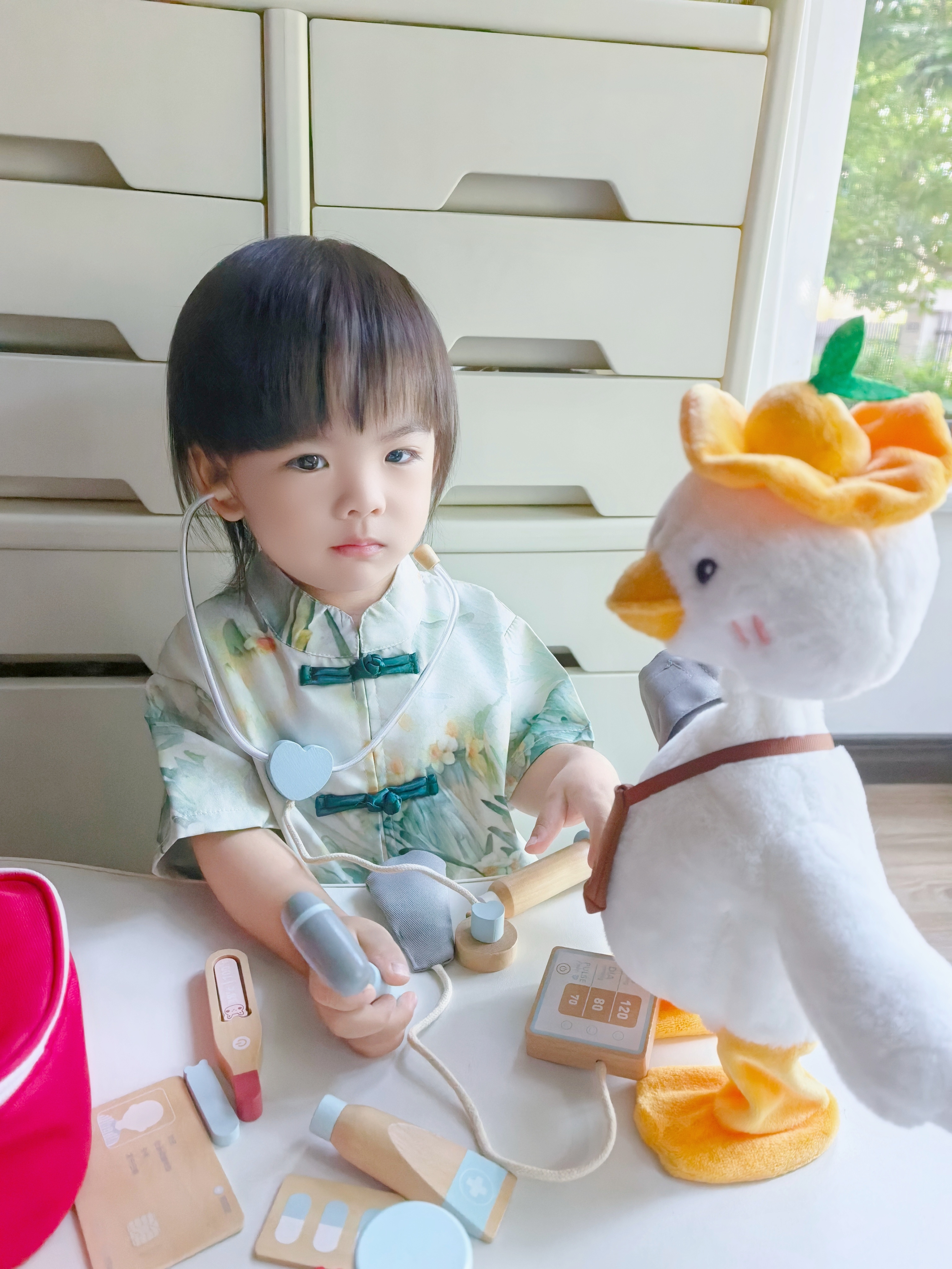 菲加尼儿童实木小医生玩具套装过家家听诊器宝宝女生男孩子生日礼物 实拍图