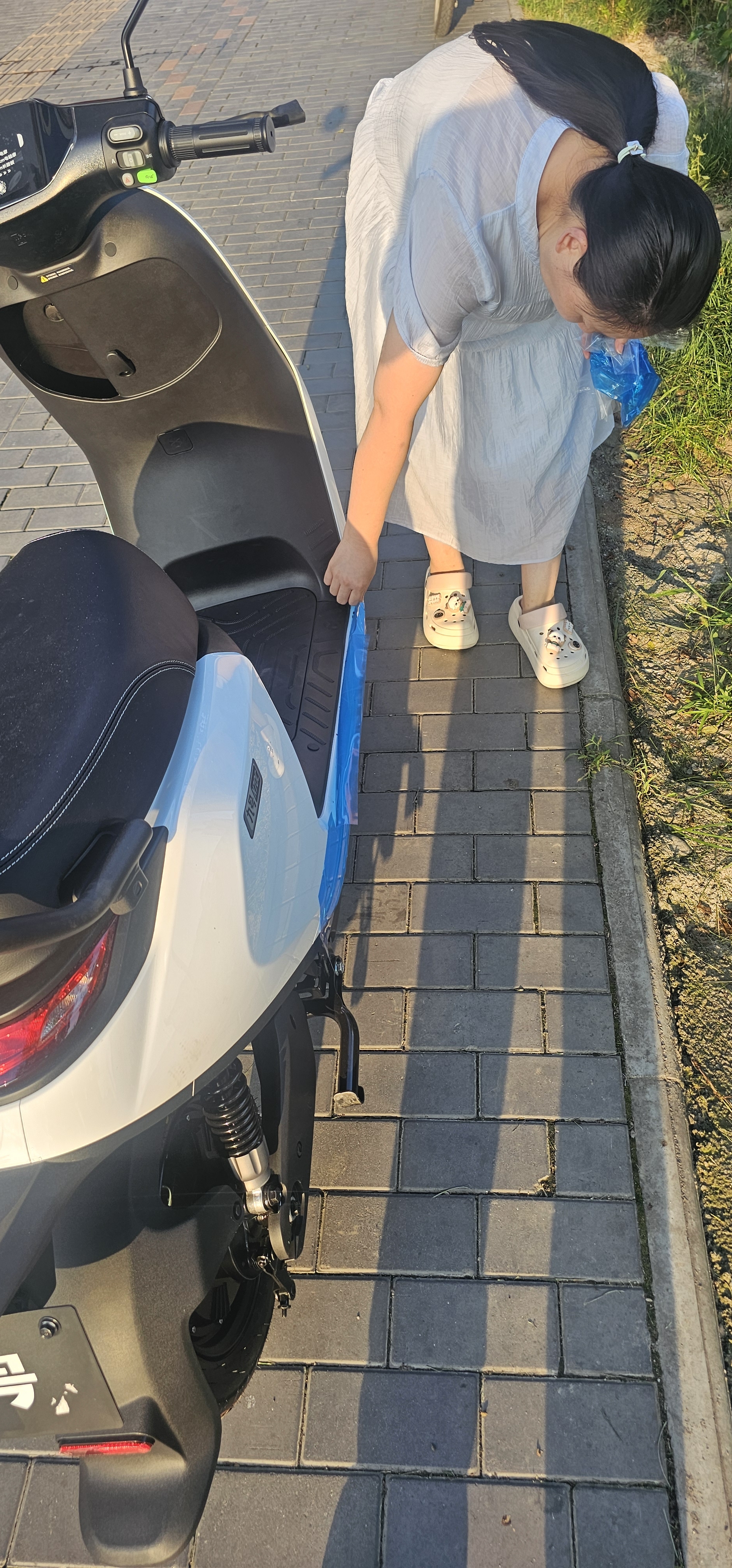 九号（Ninebot）电动车N70C电动轻便摩托车 9号智能助力电轻摩全速真续航-珍珠白 实拍图