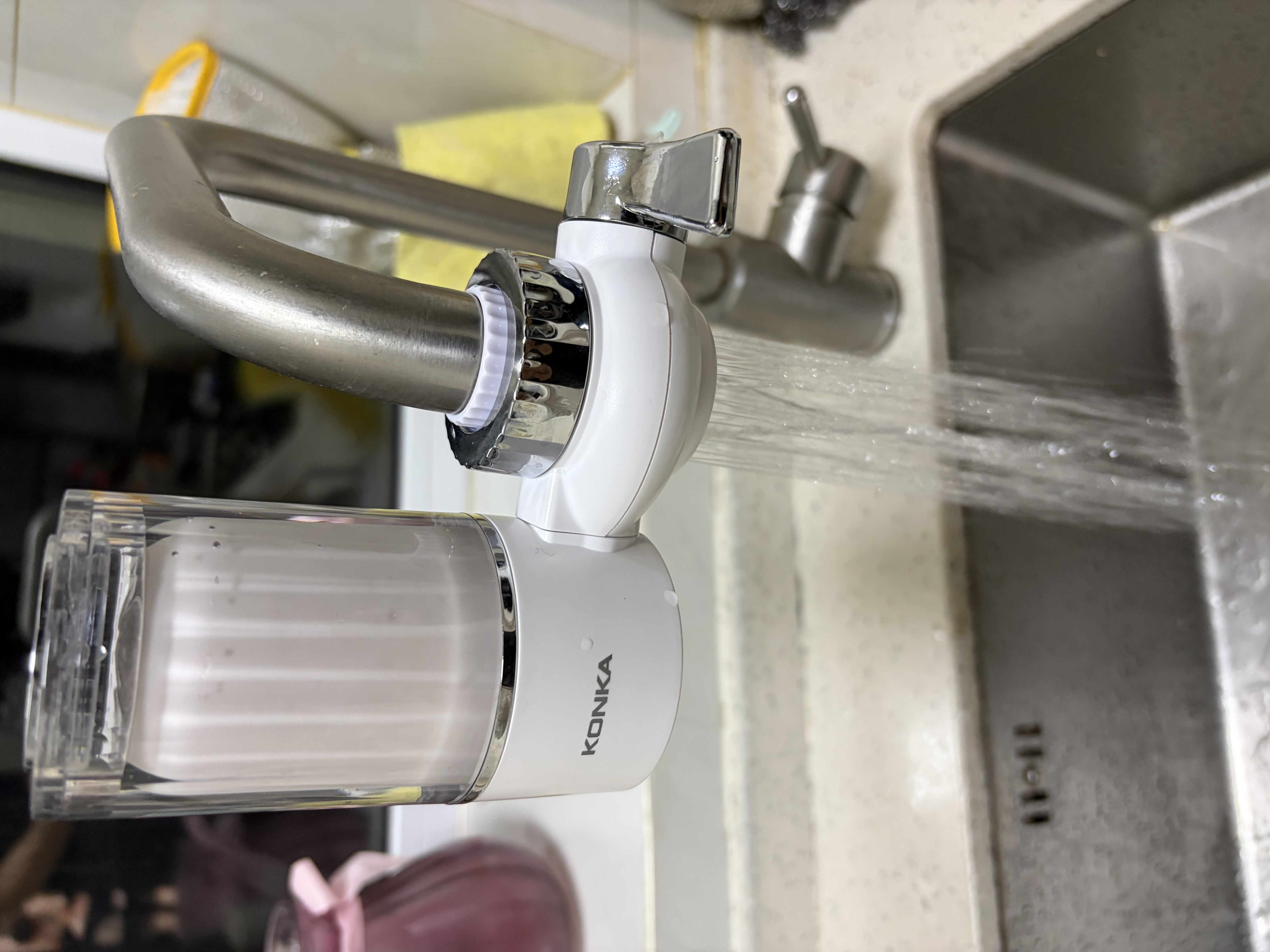 康佳（KONKA）净水器水龙头 厨房家用自来水过滤器 阻水垢除余氯 可视化双出水可清洗滤芯 KPW-LT02 一机1芯 实拍图