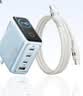 ANKER安克套装140W智能双视type-cPD快充插头蓝+双头type-c快充数据线240W1.8m白 实拍图